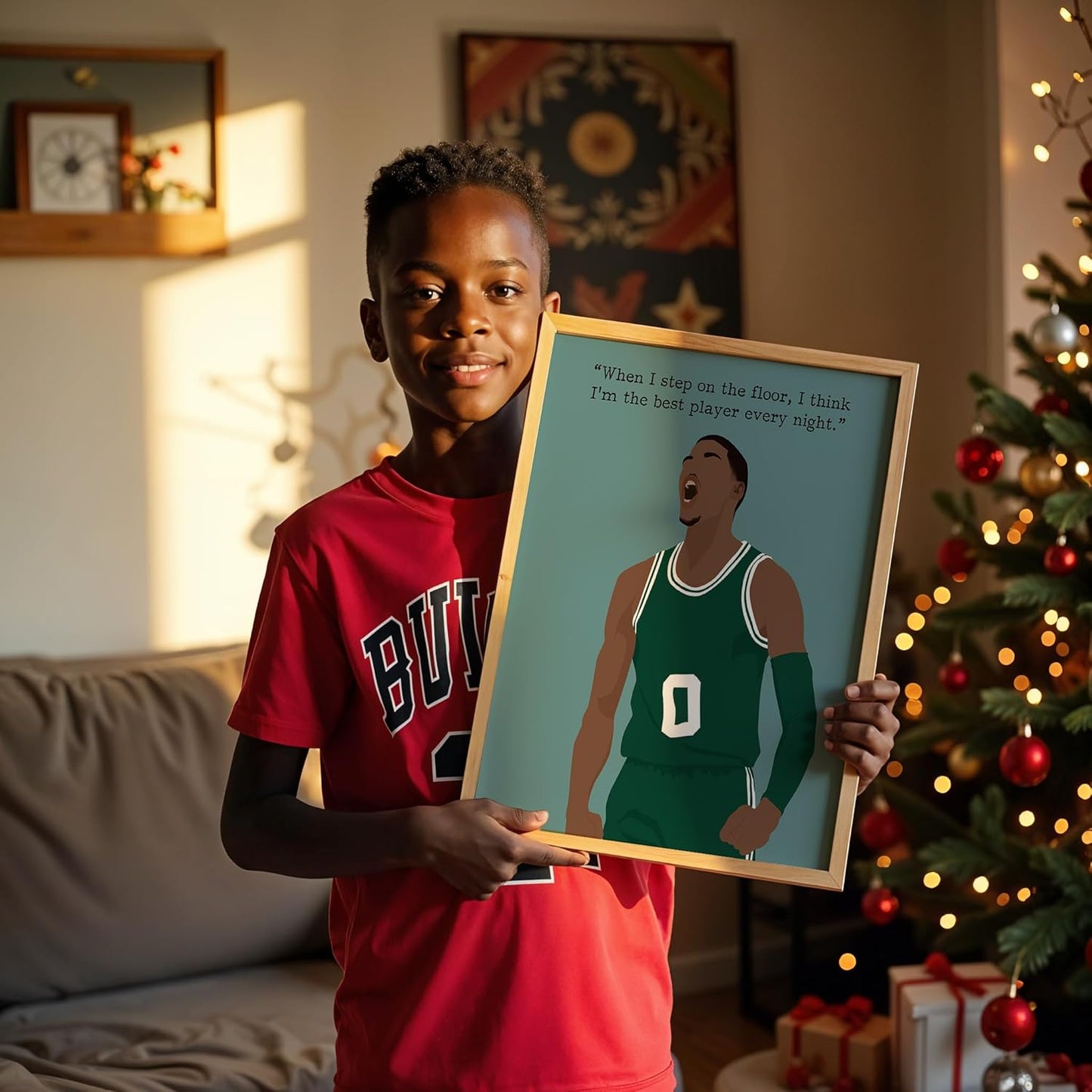 LOLUIS Motivational Basketball Superstar Hand-Drawn Artwork Sport Quote Wall Art Decorations (Unframed 16"x20", Basketball Player 9)