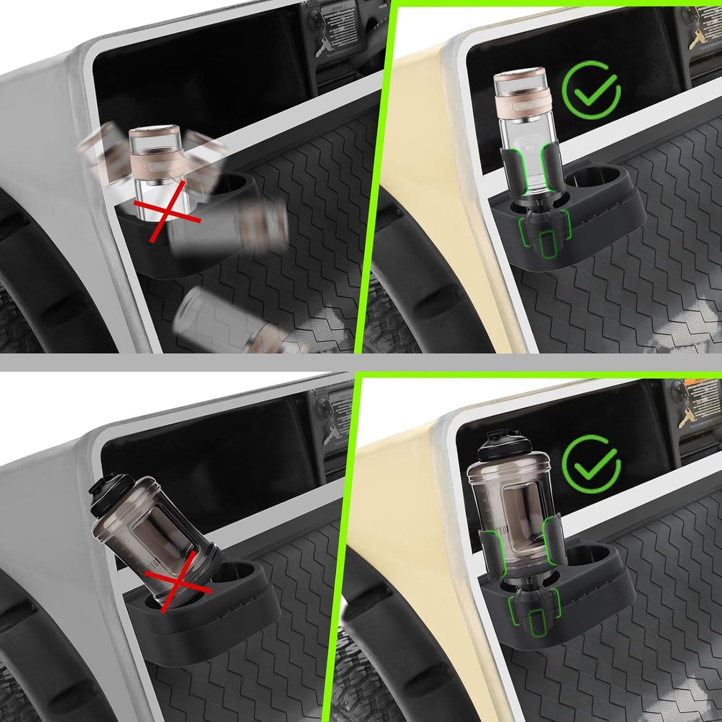 Golf Cart Propane Heater Holder, Cup Holder, for 1lb Tank & Water Bottle, Adjustable for All Drinks, Universal Compatible with EZGO Club Car Yamaha, Firmly & Easy to Use