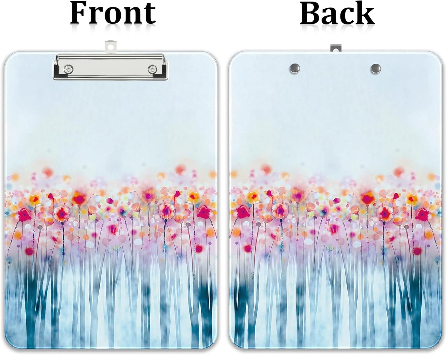 Rimilak Plastic Clipboards with Metal Clip, A4 Letter Size 9 x 12.5 in, Office Decorative for Students Women Men and Kids, Cute Custom Pattern, Watercolor Forest