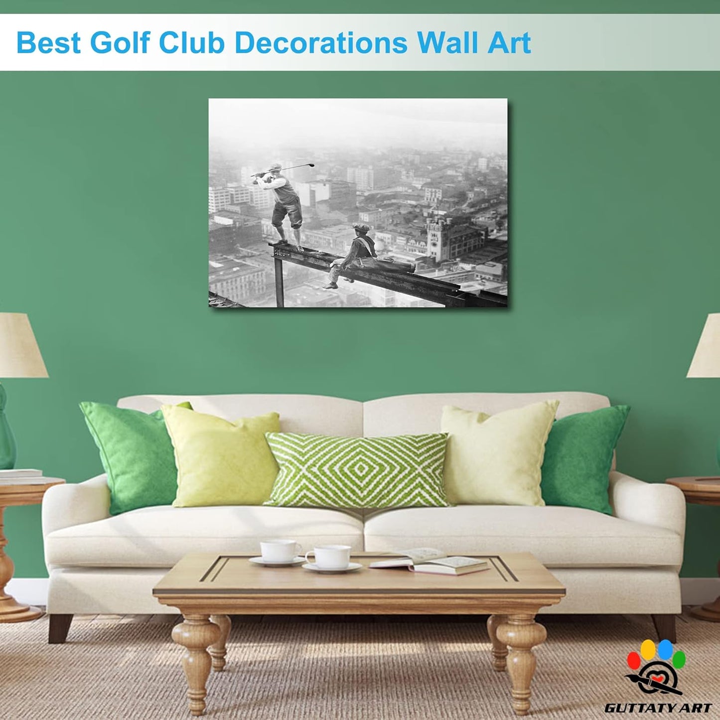 GUTTATY Golf Wall Art, Vintage Golf Pictures Posters Canvas Print Wall Decor for Golfer's Man Cave Home Ofice Ready to Hang (28x40 Inches)
