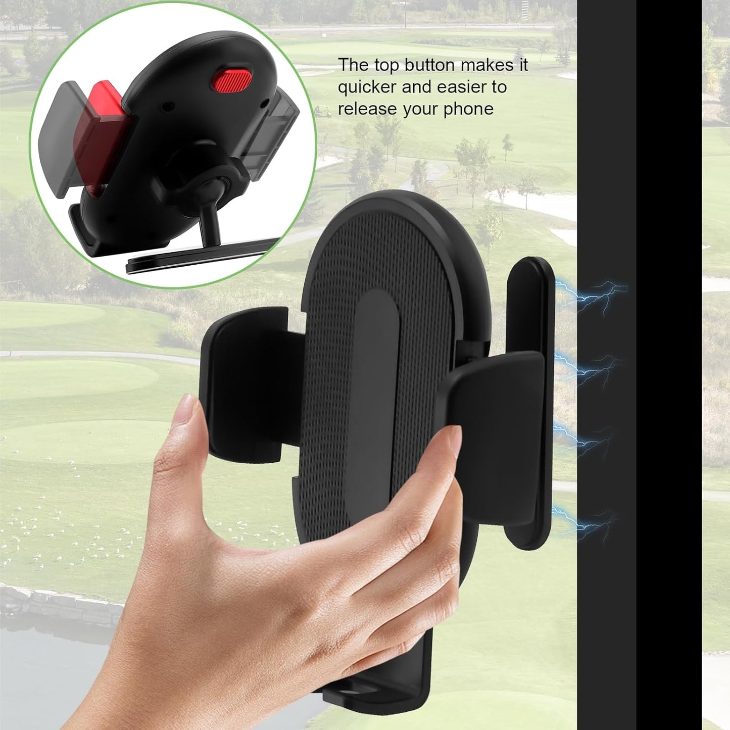 Magnetic Golf Cart Phone Holder for EZGO Club Car Yamaha, Golf Cart Phone Mount with Strong Magnets for iPhone Samsung Galaxy Google Pixel & all Cellphones, Easy Pick & Place Golfing Accessories