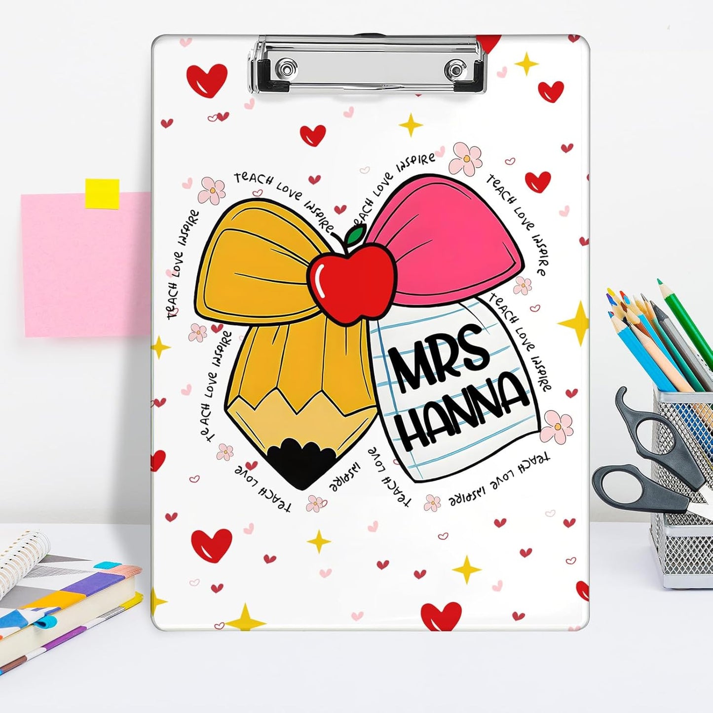 Custom Teacher Clipboard Personalzied Acrylic Clipboard with Name Custom Teacher Appreciation Clipboards Gifts for Women Men