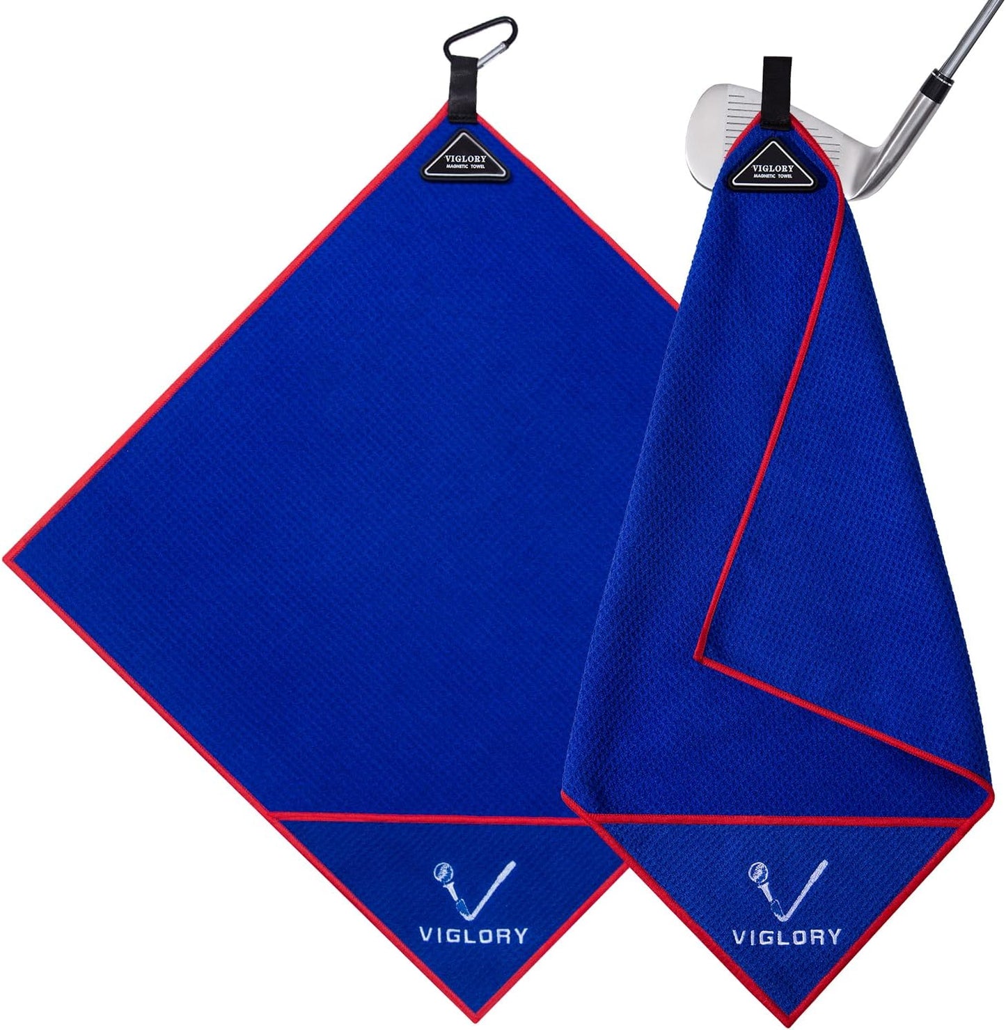 Magnetic Golf Towel for Bag 18" x 18" with Clip Exclusive Cleaning Pocket Microfiber Waffle Ultra Absorbent Club Ball Cleaner Essential Golf Accessories and Gifts for Men Women(Blue 1 Pack)