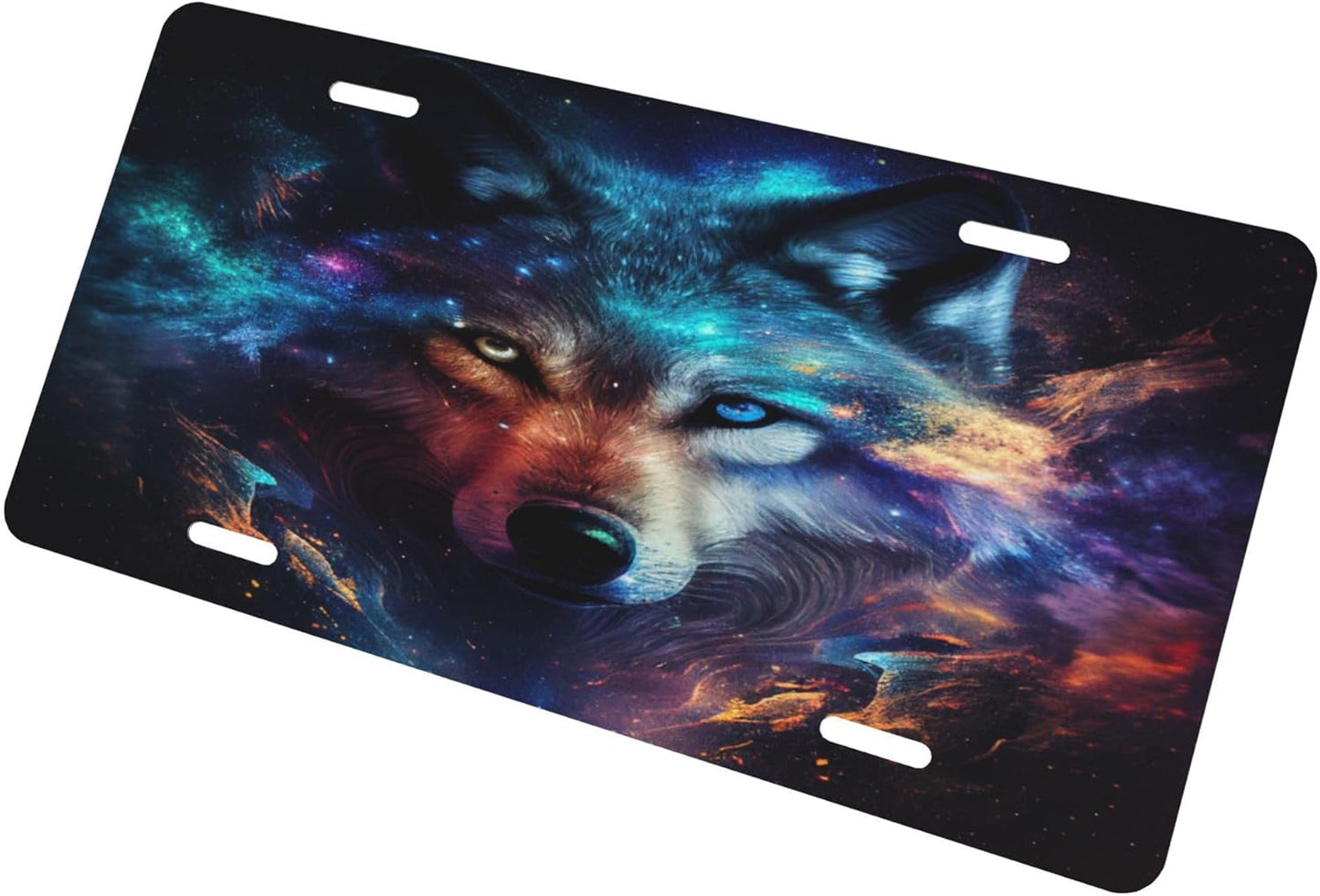 Custom License Plate Personalized Animal Wolf Funny Aluminum Front License Plates Decorative Rust-Free Metal Car Plate Covers for Women Men Car Tag Accessories fit Truck SUV Rv 12 X 6 in