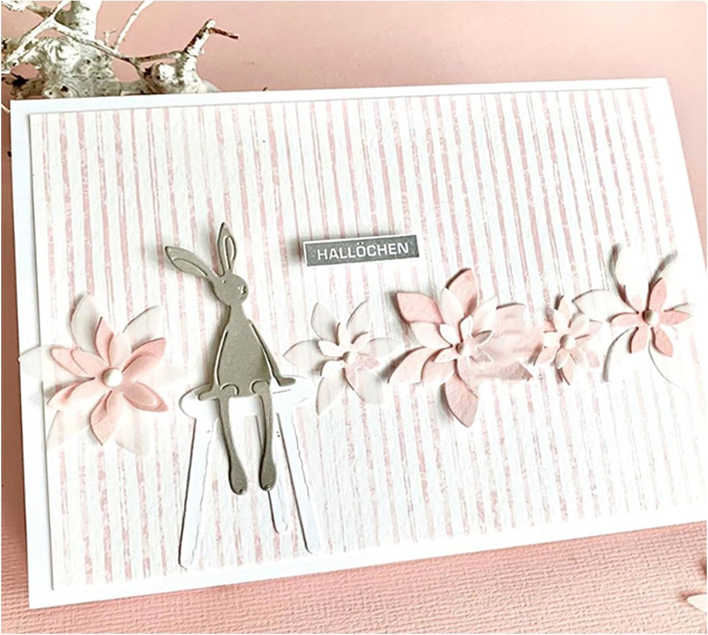 Lapoo Metal Cutting Die for Scrapbooking, 3D Backgrounds Frame New Cutting Dies DIY Album Card Making Decor Paper Metal Die Cuts Party Wedding Decorations (Easter Bunny 2.6 x 2.4 in)