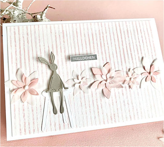 Lapoo Metal Cutting Die for Scrapbooking, 3D Backgrounds Frame New Cutting Dies DIY Album Card Making Decor Paper Metal Die Cuts Party Wedding Decorations (Easter Bunny 2.6 x 2.4 in)