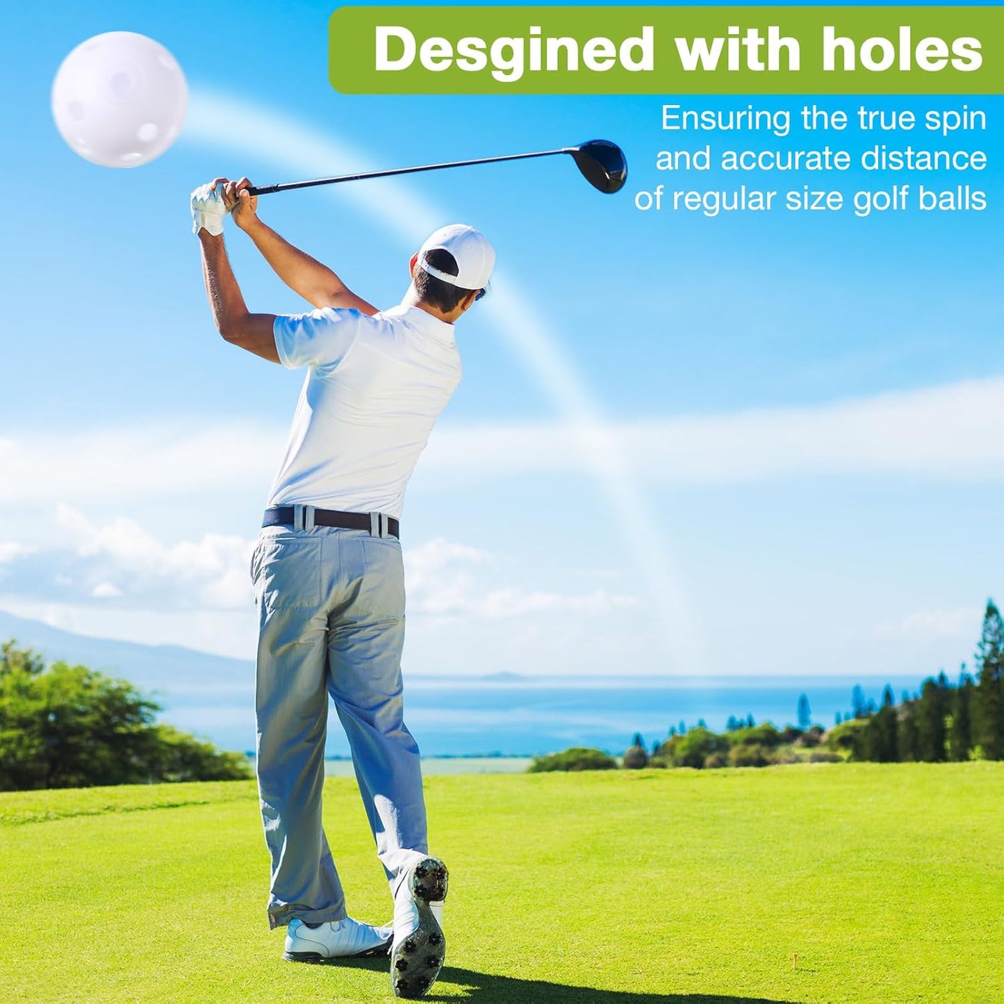 80 Pack Practice Golf Balls Limited Flight 42 mm Golf Training Airflow Hollow Plastic Ball for Women Men Indoor Outdoor Driving Range Swing Practice Home