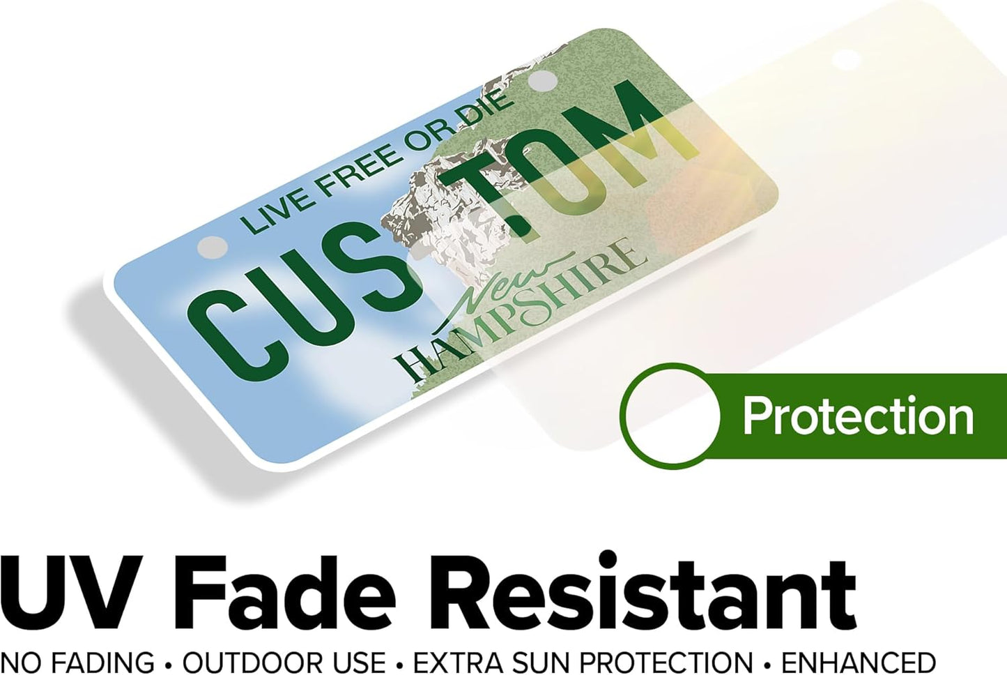 Mini License Plates, Personalized License Plates, Custom for Car, Bikes, ATV, Kids Car, Golf Cart, Jeep, 2x4 Inch, Rust-Free Fade Resistant Aluminum, USA Made by My Sign Center (New Hampshire)