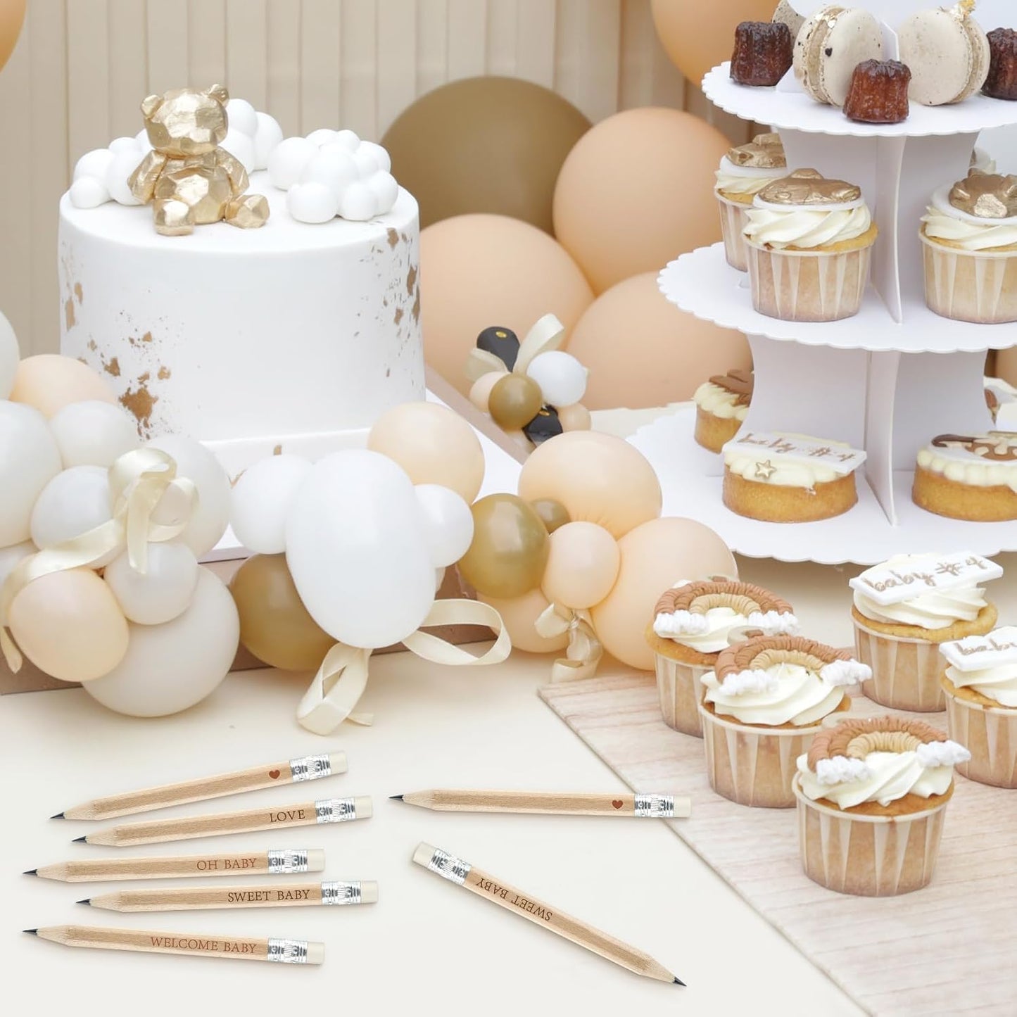 50 Sets Boho Baby Shower Pencils Gifts Bulk for Guest Golf Half Pencil Baby Shower Game Sharpened Mini Pencils with Eraser Bohemian Pampas Grass Girl Boy Neutral Gender Reveal Party Favors