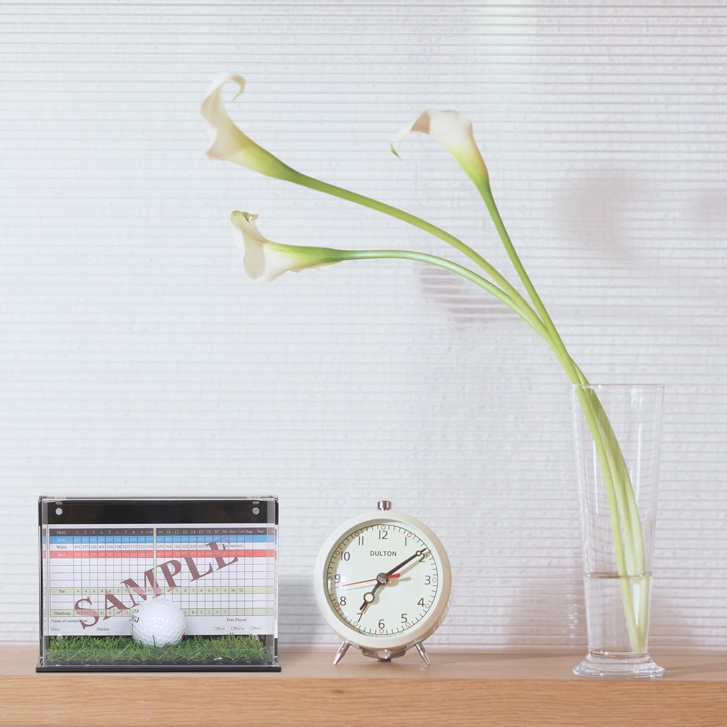 Golf Ball Display Case Stand with Turf Base