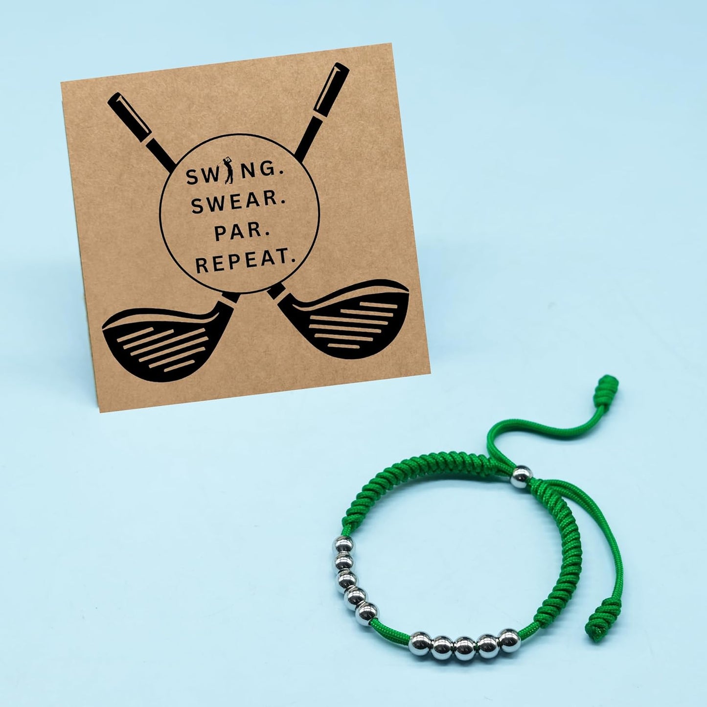 LAMIBEE Premium Golf Stainless Steel 10 Bead Score Counter Bracelet, Golf Stroke Count Bracelet, Resizable Easy Adjust Golf Round Scoring Tracker, Durable Stylish Golf Accessory