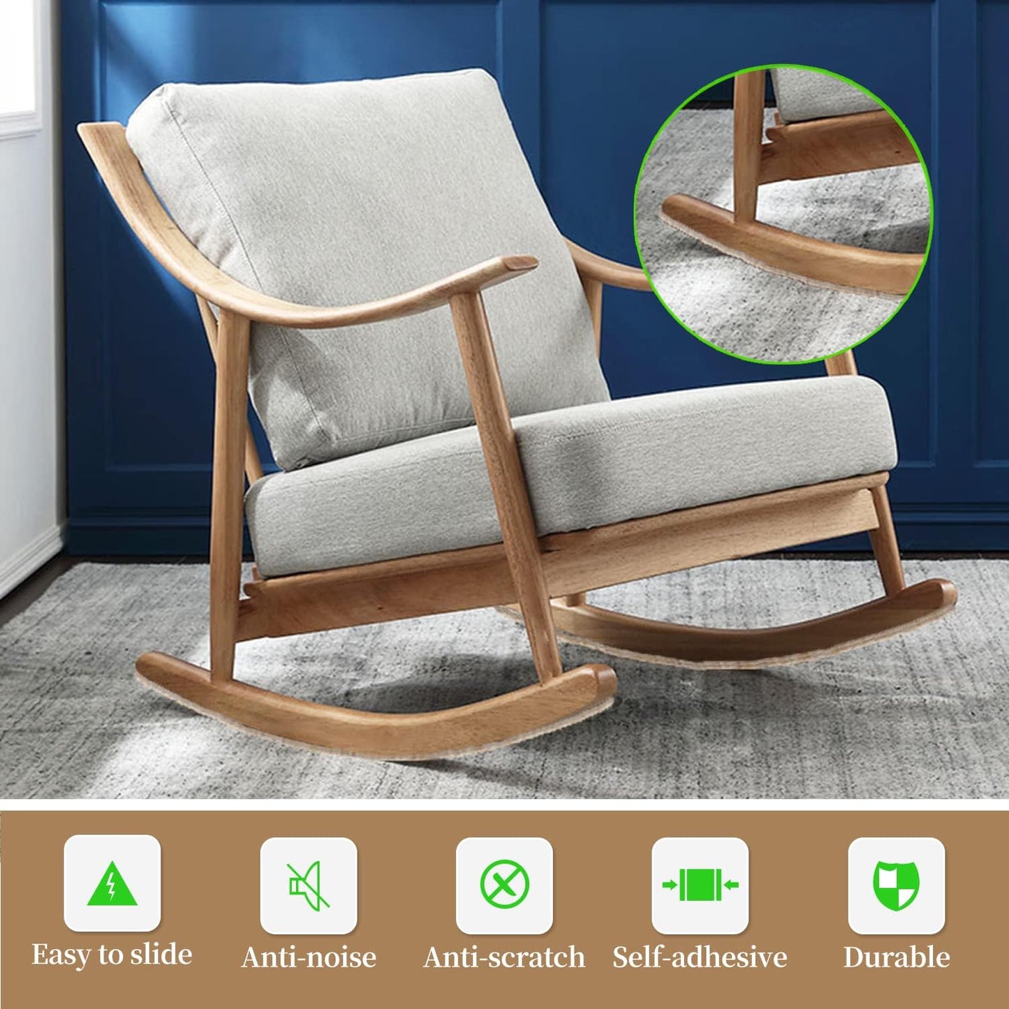 Furniture Felt Pads Strips 20pcs Pack 1/2 x 6 Inches Self Adhesive Beige Furniture Pads Anti Scratch Felt Pads Heavy Duty 3mm Floor Protector for Chair Feet for Hardwood Floor