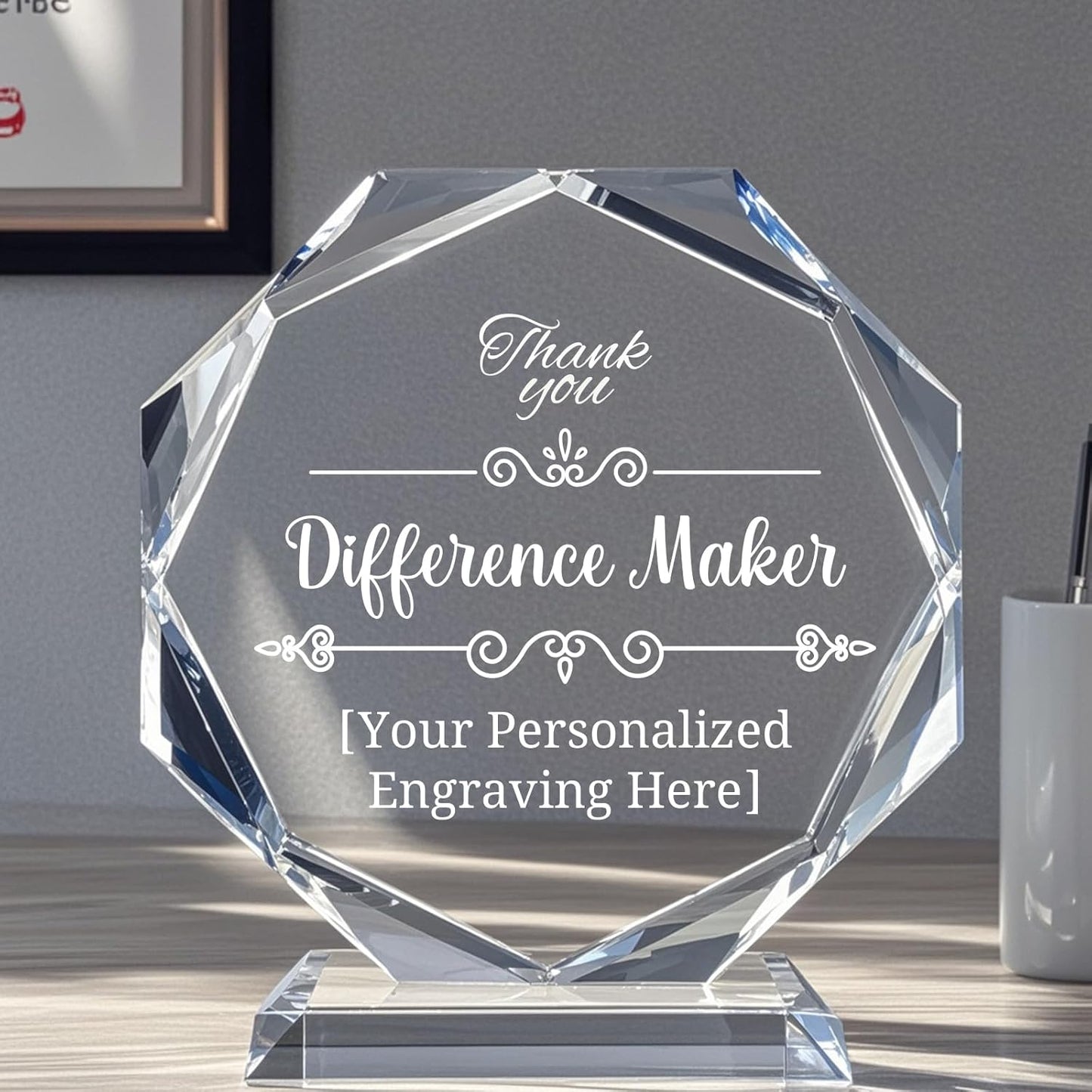 Personalized Crystal Trophy Award – Custom Awards and Trophies for Employees, Coworkers, Boss – Retirement, Farewell, Appreciation, Recognition Gifts – Custom Plaques