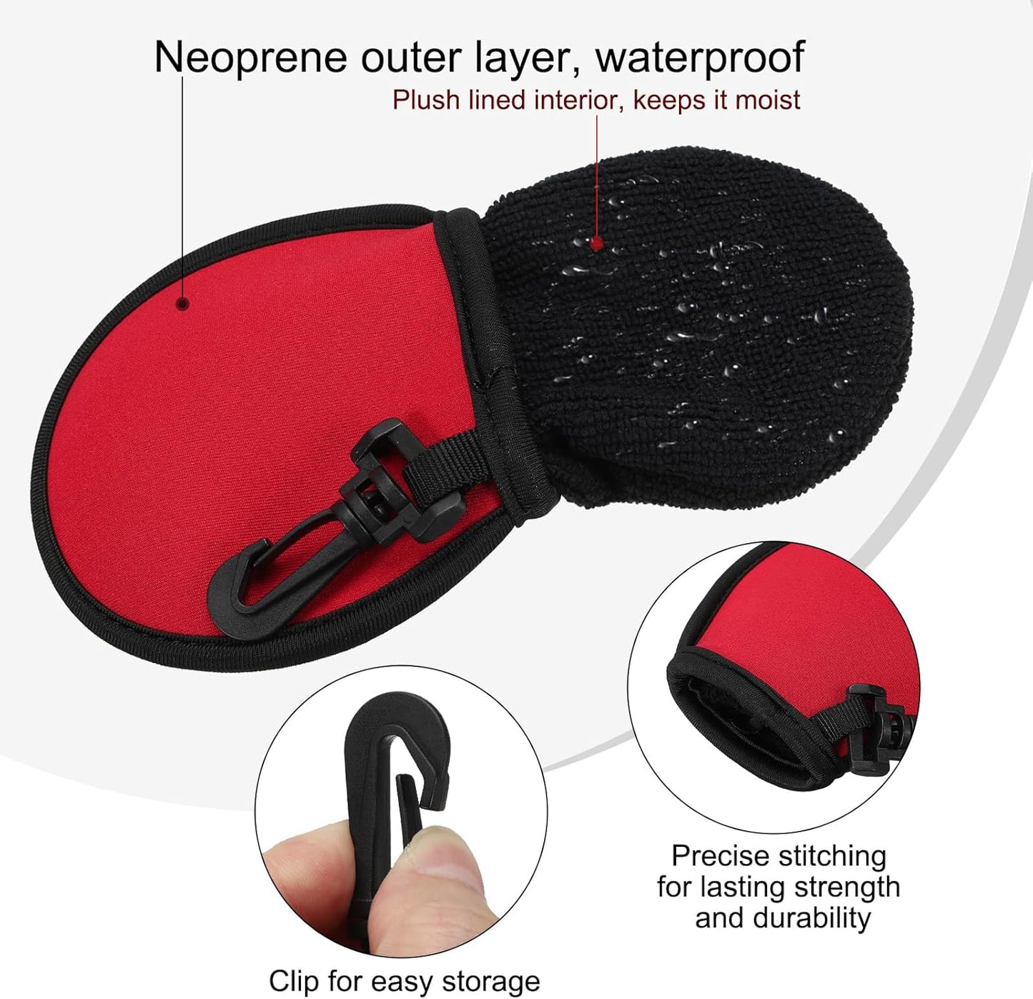 PATIKIL Golf Ball Washer Pouch, Portable Golf Balls Cleaner Pocket Bag with Hanging Clip for Women Golf Exercise