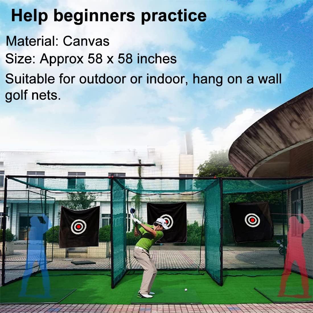 58" x 58" Golf Target Cloth - Hitting Practice Target for Indoor/Outdoor Training