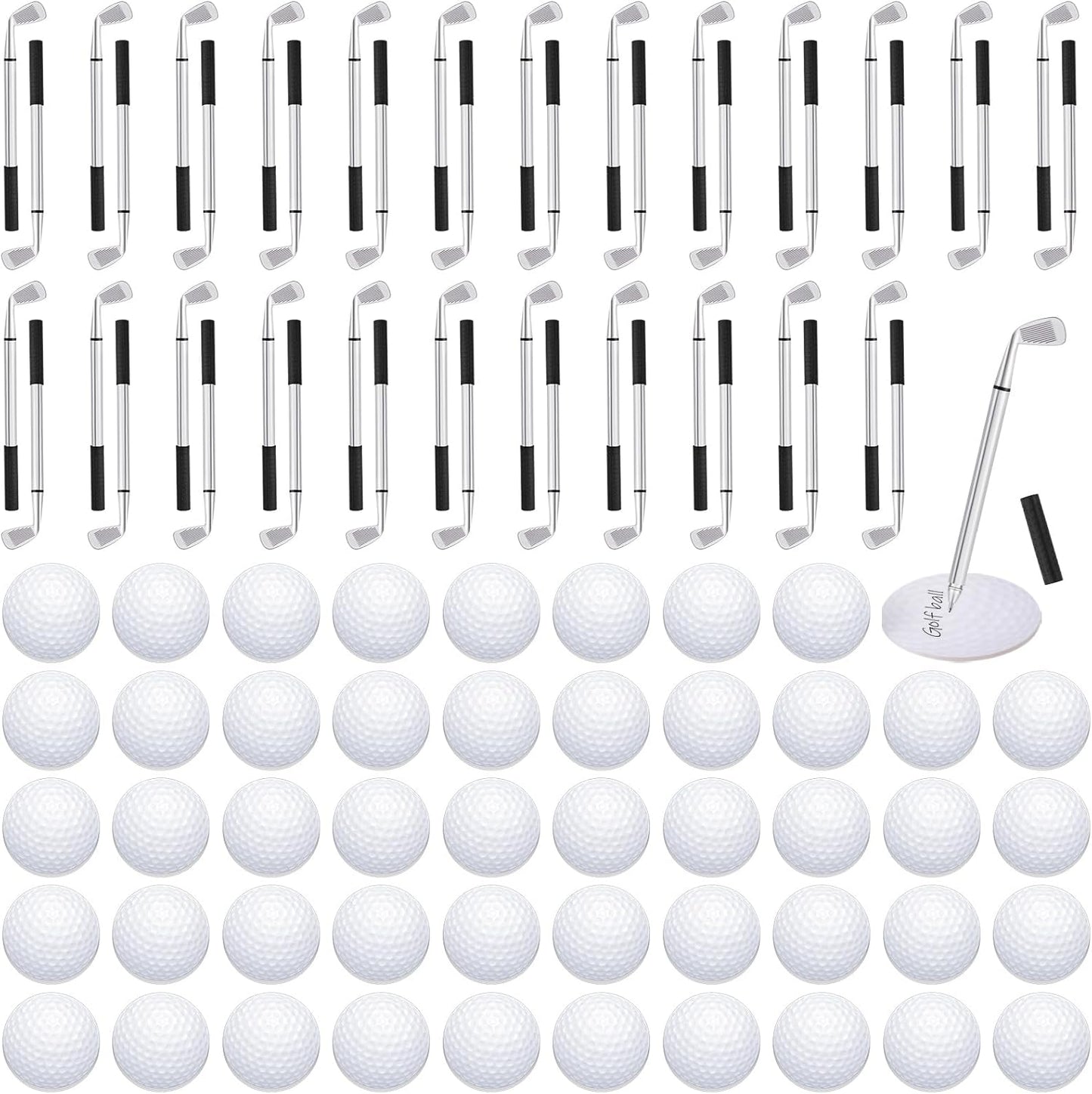 Estune 48 Pack Golf Ballpoint Pen and Pads Golf Sticky Notes Cool Golf Party Favors Mini Decorative Golf Pens Funny Sports Golfing Club Props Black Gel Ink for Office Coworkers Stationery Gift Supply