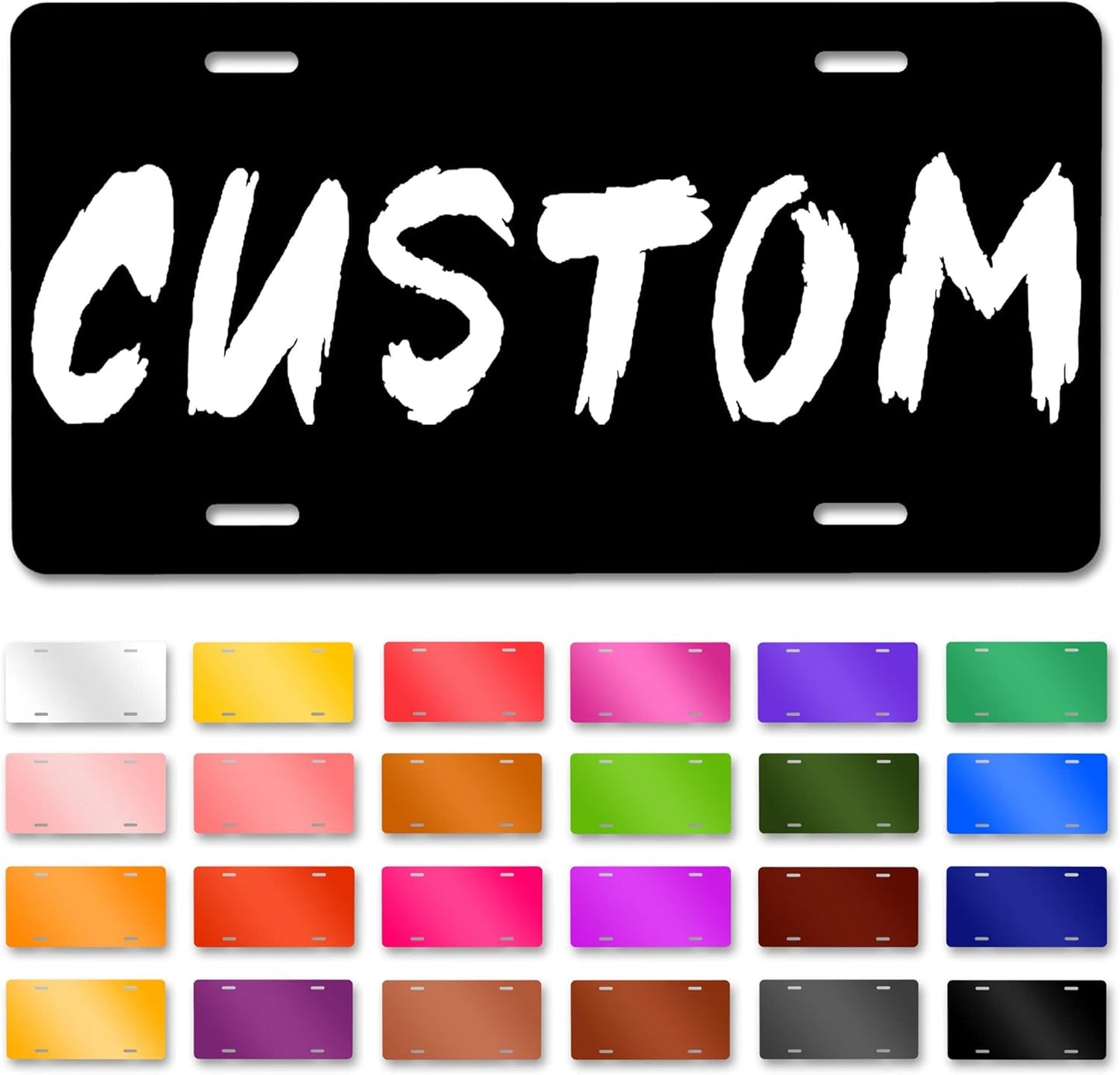 Front License Plate Personalized, Personalized License Plate for Front of Car with Image Text, Customized Front License Plate Designs, Auto Car Tags, Vanity Plate (6 x 12 Inch), black