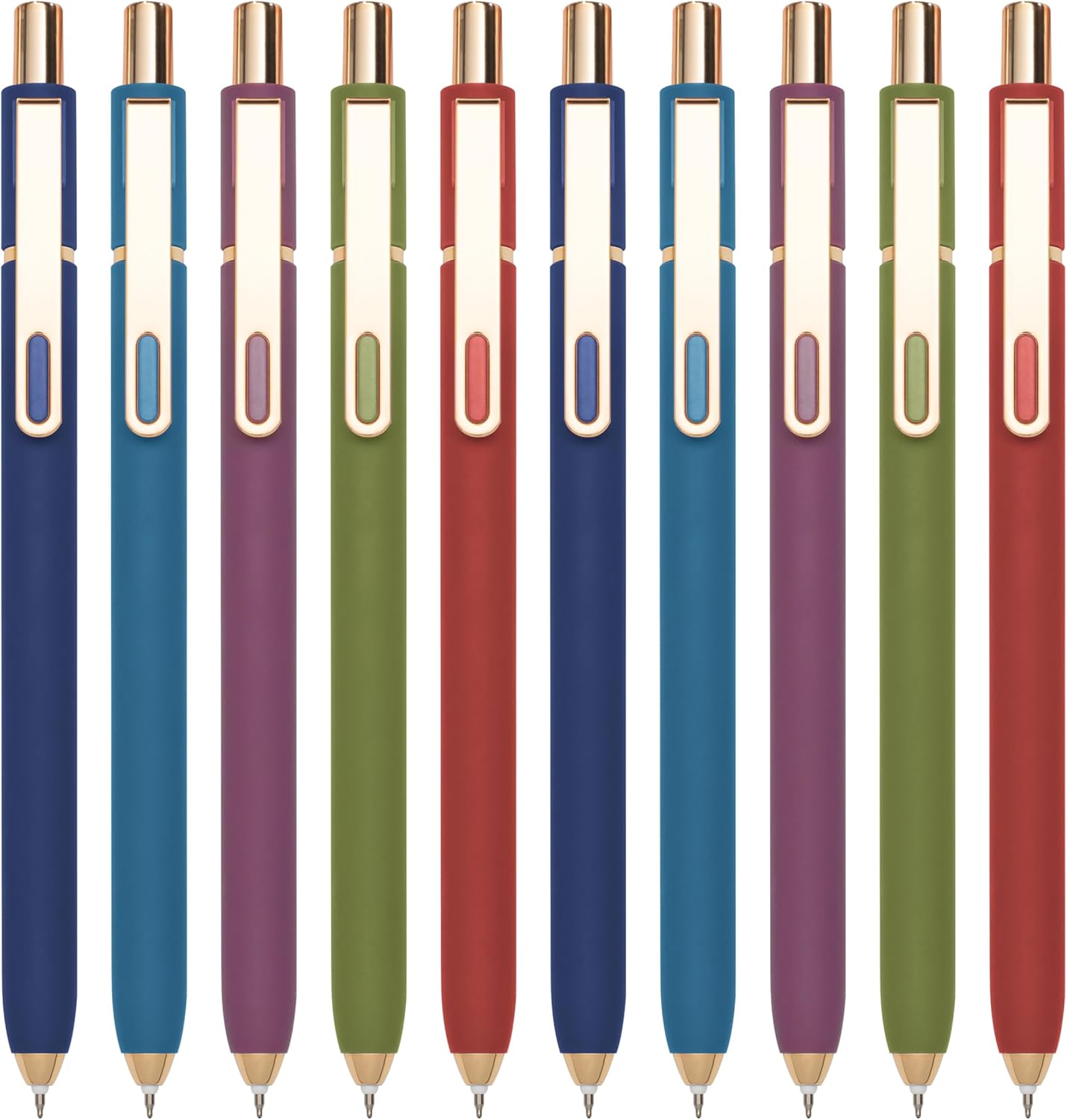 Linbsunne Gel Pens Black Ink Pens for Office 0.5mm Fine Point Pen Smooth Writing Retractable (Vintage-10 pcs)