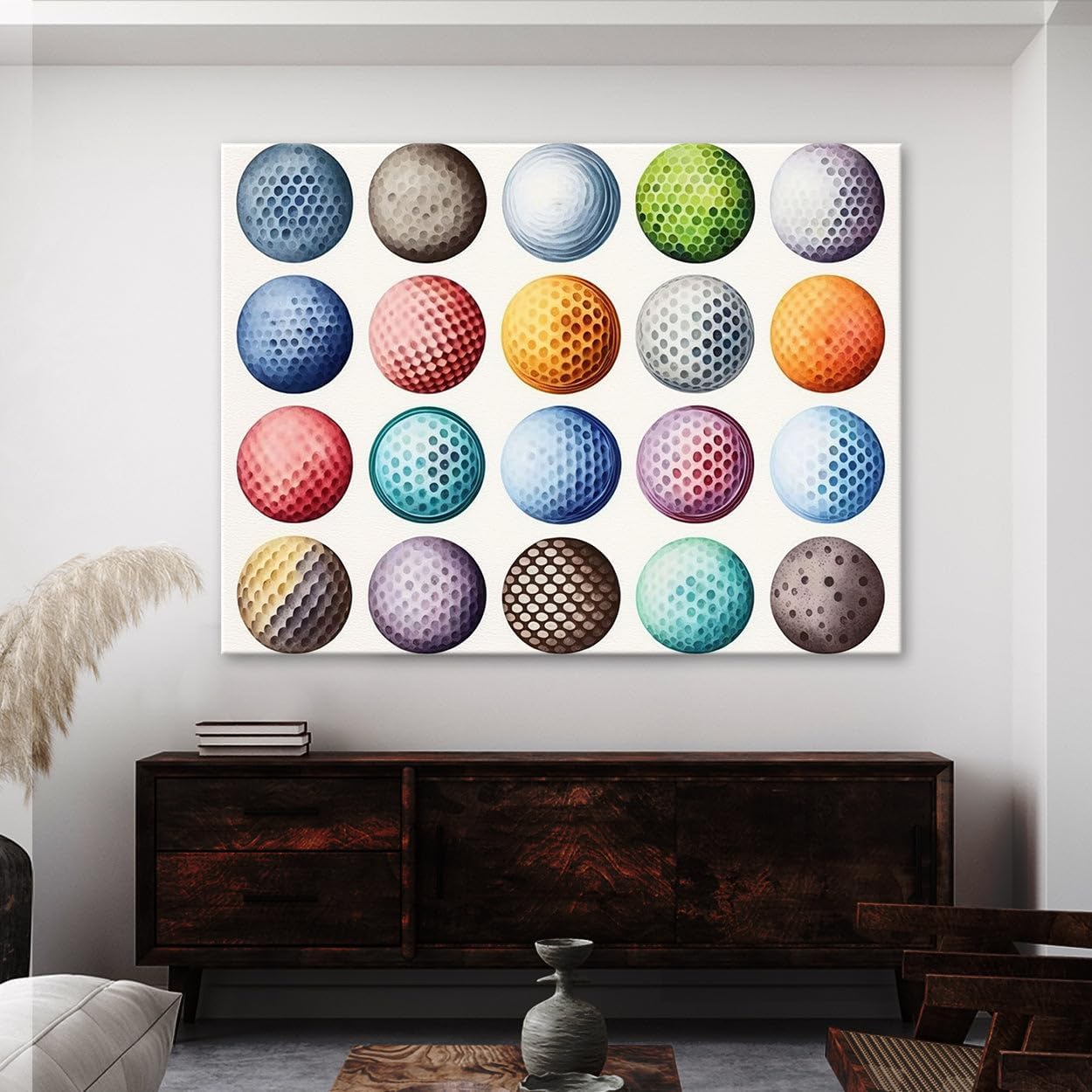 Sense Canvas Golf Ball Watercolor 31 Canvas Art - Home Decor Wall Art Print Poster Painting Small 16x12 / 0.75"