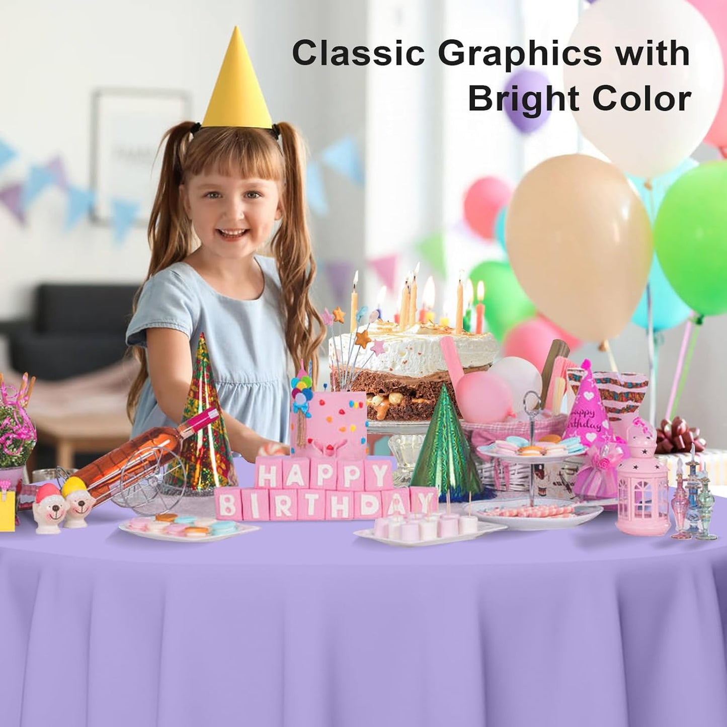 12 Pack Round Disposable Light Purple Tablecloth, Light Purple Plastic Table Cloths for Parties Disposable, 84x84 in Waterproof Camping Tablecloth for Birthday Party Baby Shower Picnic School