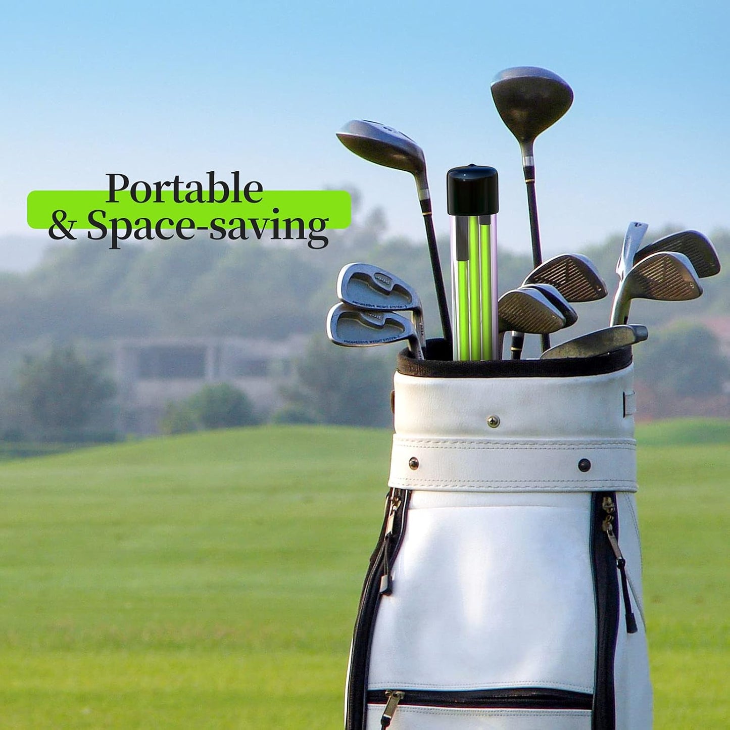 MoKo Golf Alignment Stick, 2 Set Golf Alignment Rods, 48" Collapsible Alignment Stick Golf Training Aid for Aiming, Putting, Posture Corrector, Golf Practice Sticks with Clear Tube Case