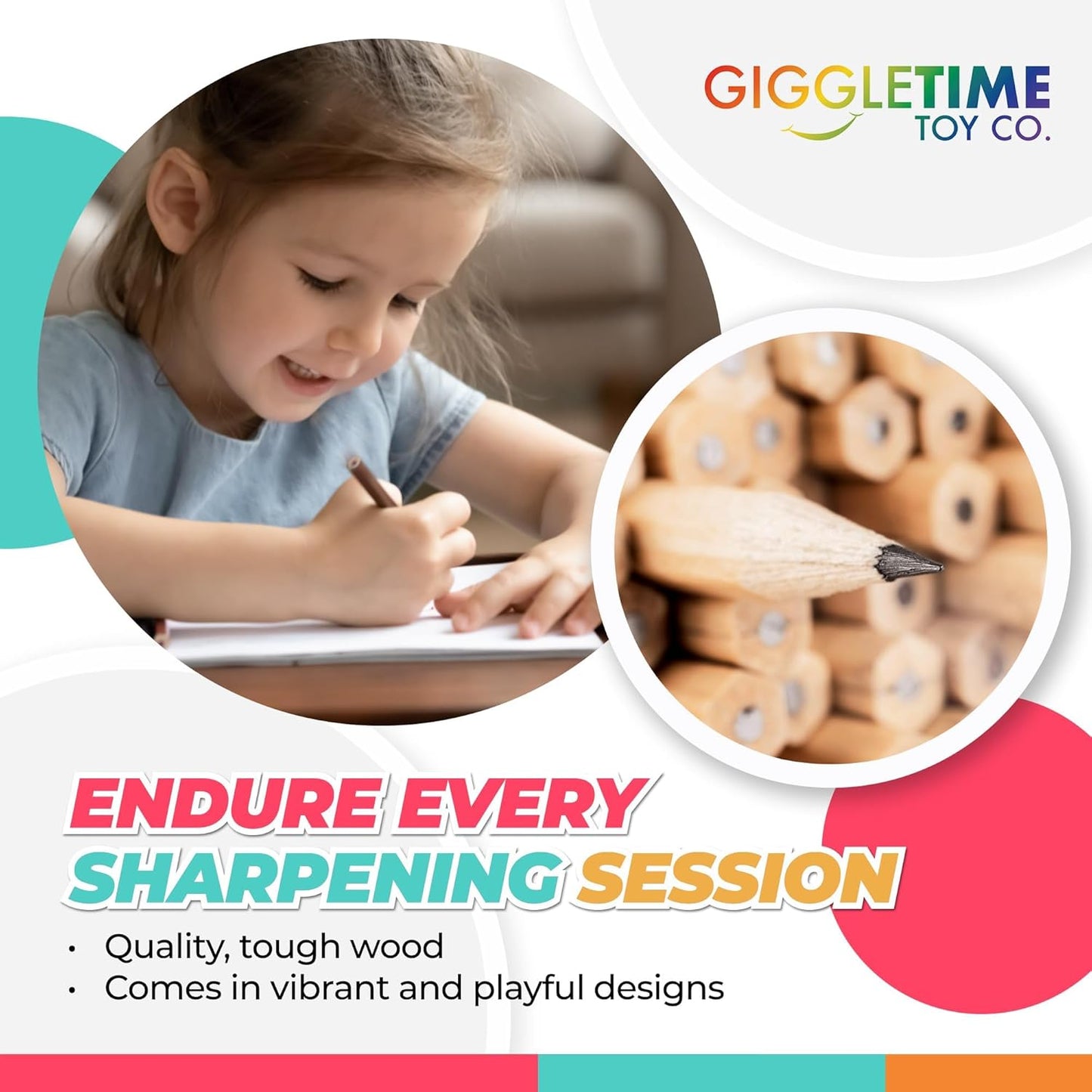 GRAPHITE Misprint Golf Pencils - Round and Hexagon Wood, Pre-Sharpened No-Eraser Design with 2 HB Lead - Ideal School Supplies and Classroom Must Haves, Perfect for Drawing or Writing - Box of 144 Pcs