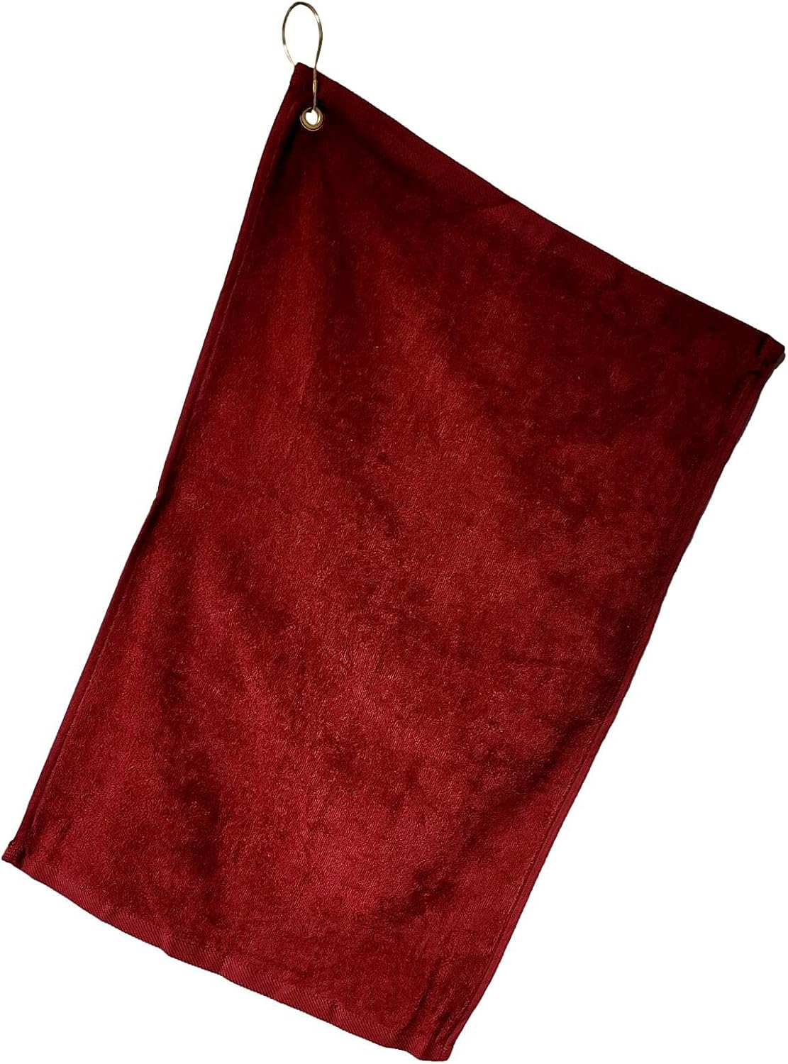 Cotton Golf Bag Towel with Clip (Burgundy)