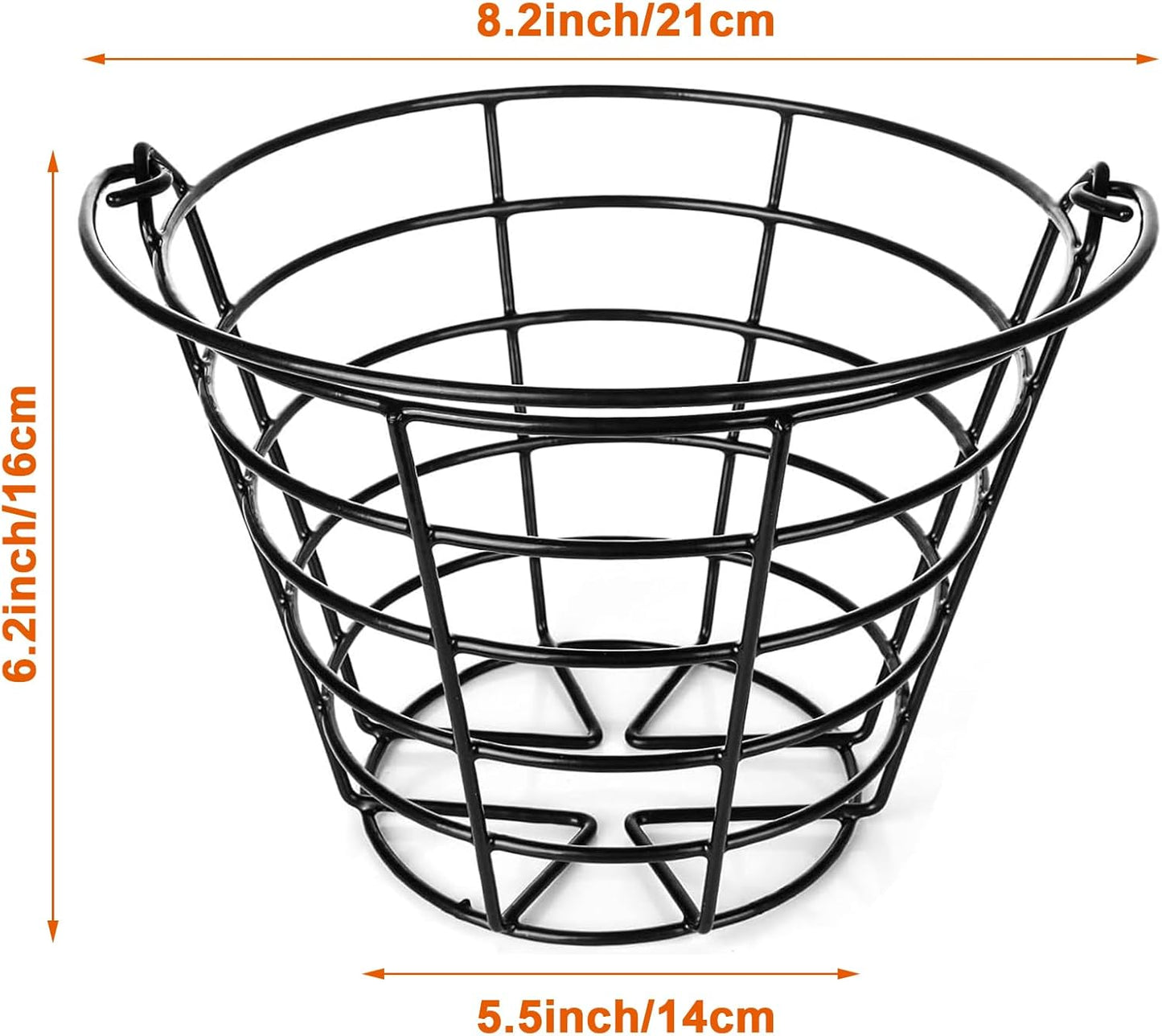 2 Pack Golf Ball Metal Range Basket, Golf Ball Bucket Container Balls Bucket with Handle, Holds Contain 50 Balls