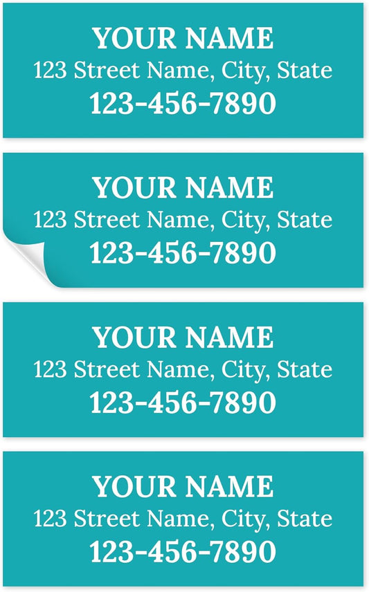 Custom Teal Golf Club ID Labels, Personalized Golf Club Name Sticker,0.75x2 Inches, Set of 30, 4 Mil Vinyl Decal Stickers Weather Resistant, Made in USA by My Sign Center