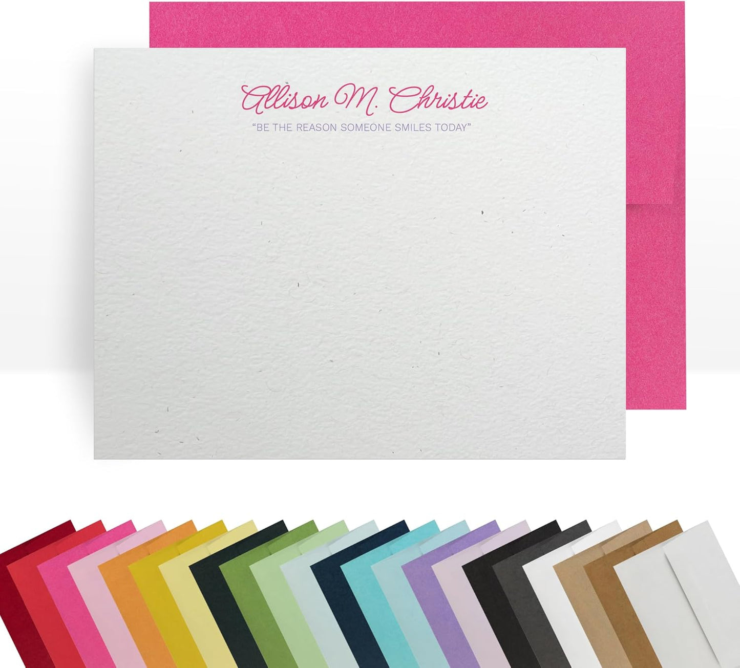 Personalized Note Cards – Custom Flat Stationery Set with Name – Personalized Thank You Cards – Elegant Personalized Stationery for Women (Allison Christie)