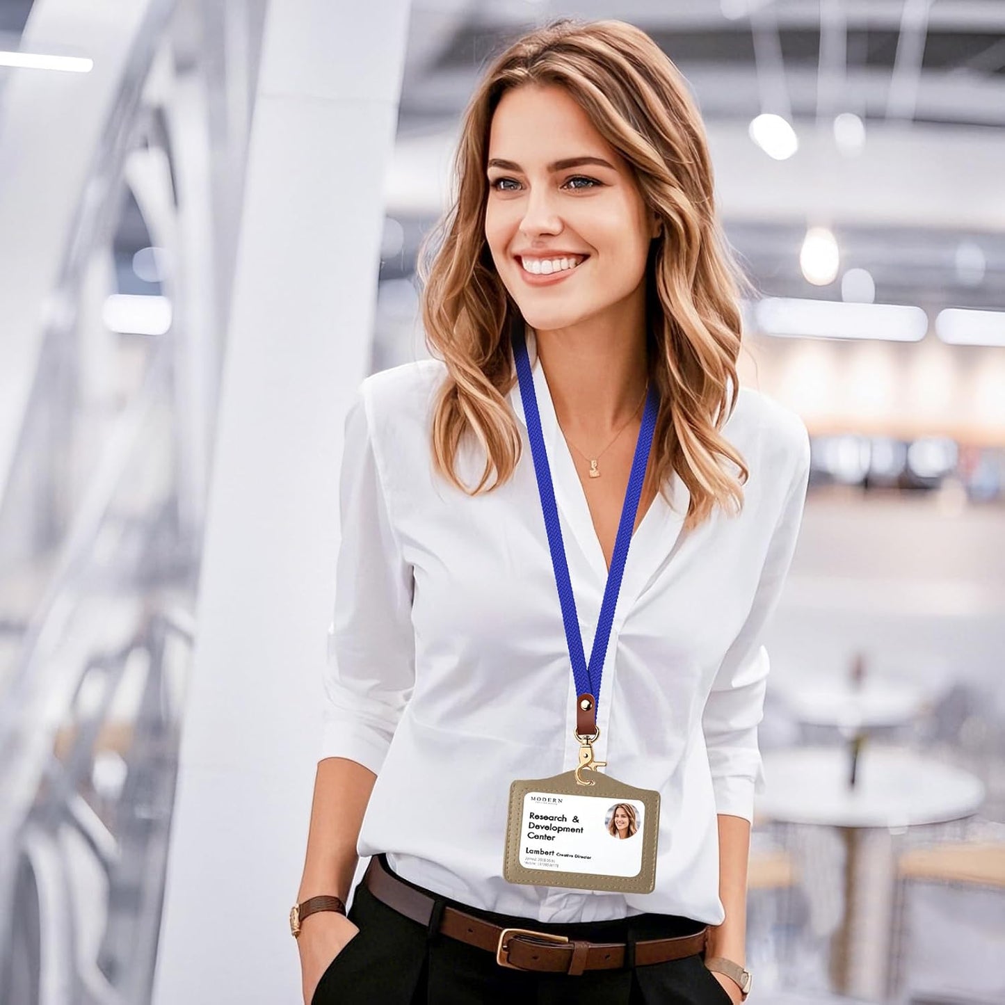 Fishent Stretchy Thin Lanyards for Keys ID Badges, Cute Long Teacher Neck Key Lanyard Keychains for Women Men Wallet Phone(Clein Blue)