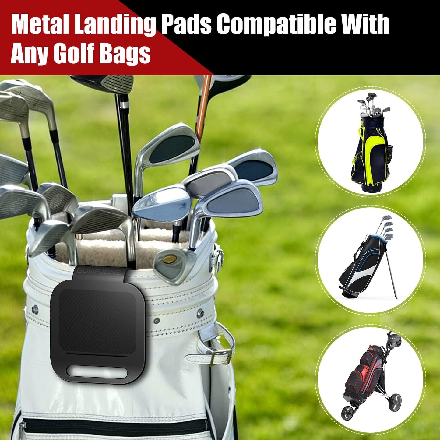 3Pcs Golf Magnetic Landing Pad, Magnetic Golf Towels, Magnetic Rangefinder Strap, Magnetic Golf Bag Accessories for Men or Women, Golf Gifts for Golfing-Essential