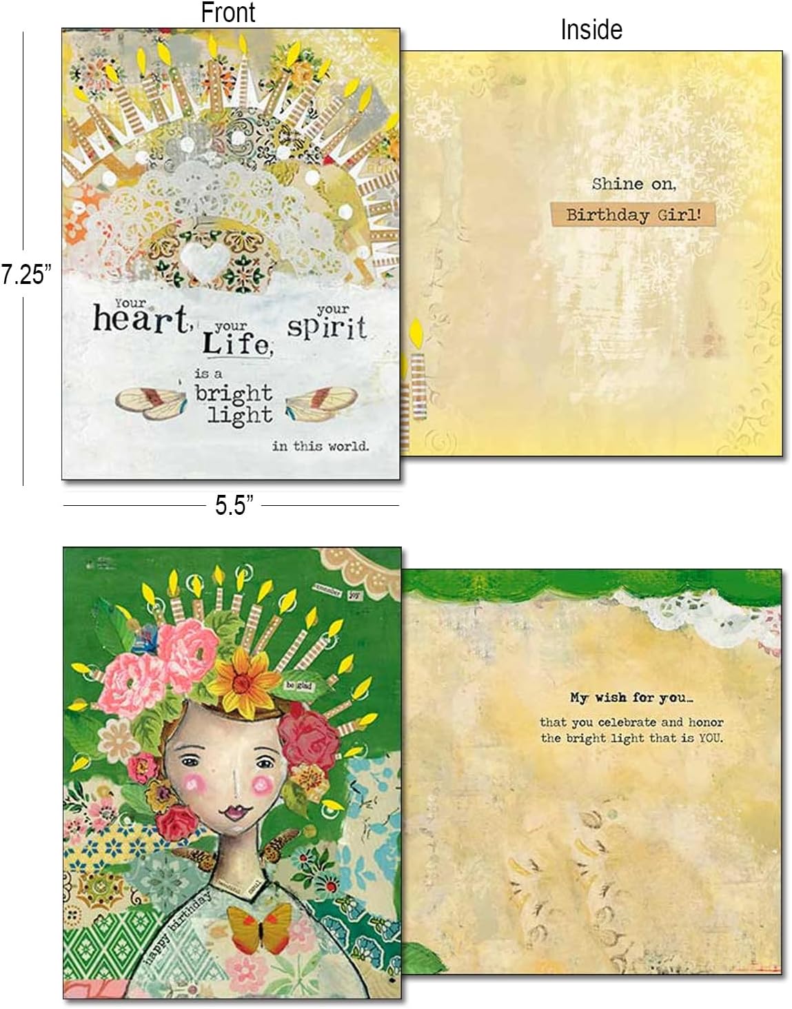 Leanin' Tree The Art of Kelly Rae Roberts - Made in USA - 20 All Occasion Cards Assortment Box with Envelopes, Greeting Cards Assortment Box, Includes Birthday, Thank You, Blank, Get Well, Sympathy