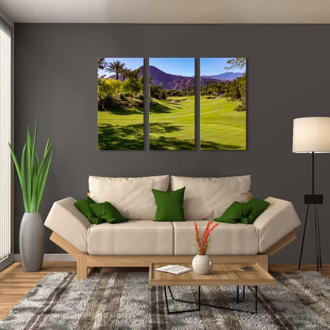 Golf Course Wall Art for Office Golf Course Picture Poster Print on Canvas Wall Decor for Living Room Bedroom Home Decorations Modern Artwork Framed Ready to Hang(20''W x 40''H x3)