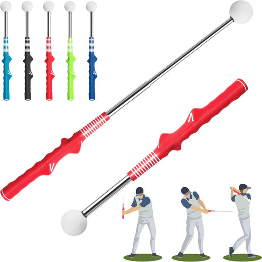Retractable Golf Swing Training Aid:Golf Grip Trainer,Swing Trainer with Swing Sound Prompt,Feedback,for Beginners.Golf Accessories for Indoor Practice-Strength,Tempo Training.