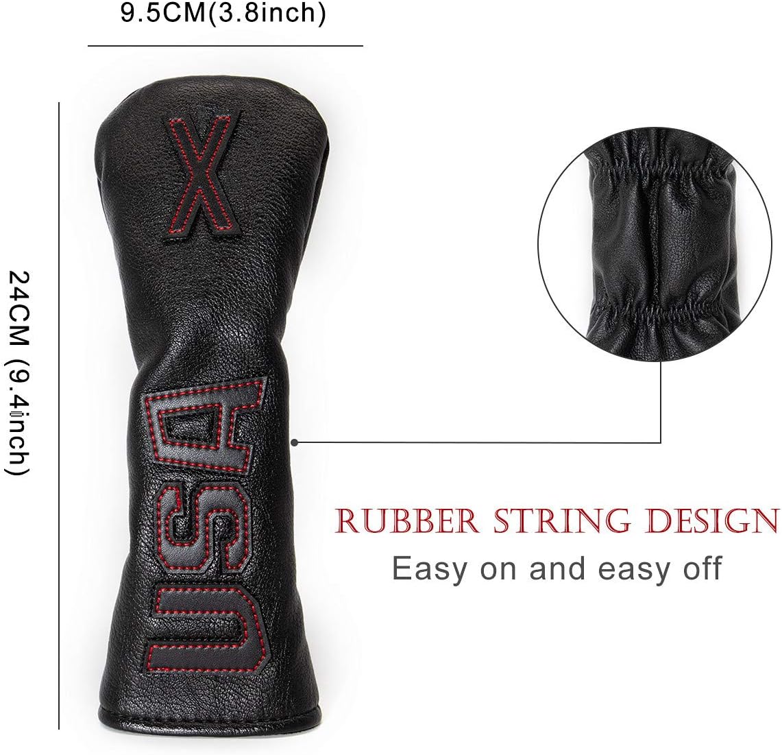 TaylorMade, Titleist, Callaway Golf Driver & Fairway Wood Headcovers - Black Synthetic Leather, Thick, Cool, USA Made