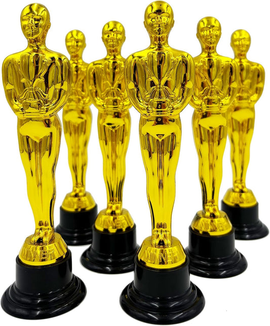 6 PCS Plastic Gold Award Trophies for Party Decorations, Party Favors, School Award, Game Prize, Party Prize and Appreciation Gifts