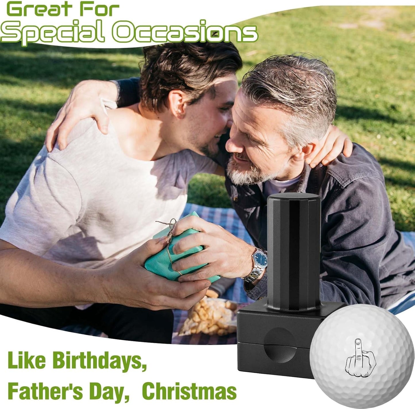 Lihome Golf Ball Stamp Personalized - Durable Waterproof Reusable Ink Stamper, Custom Golf Gift for Men, Dad, Retirement, Father's Day, Birthday & Christmas