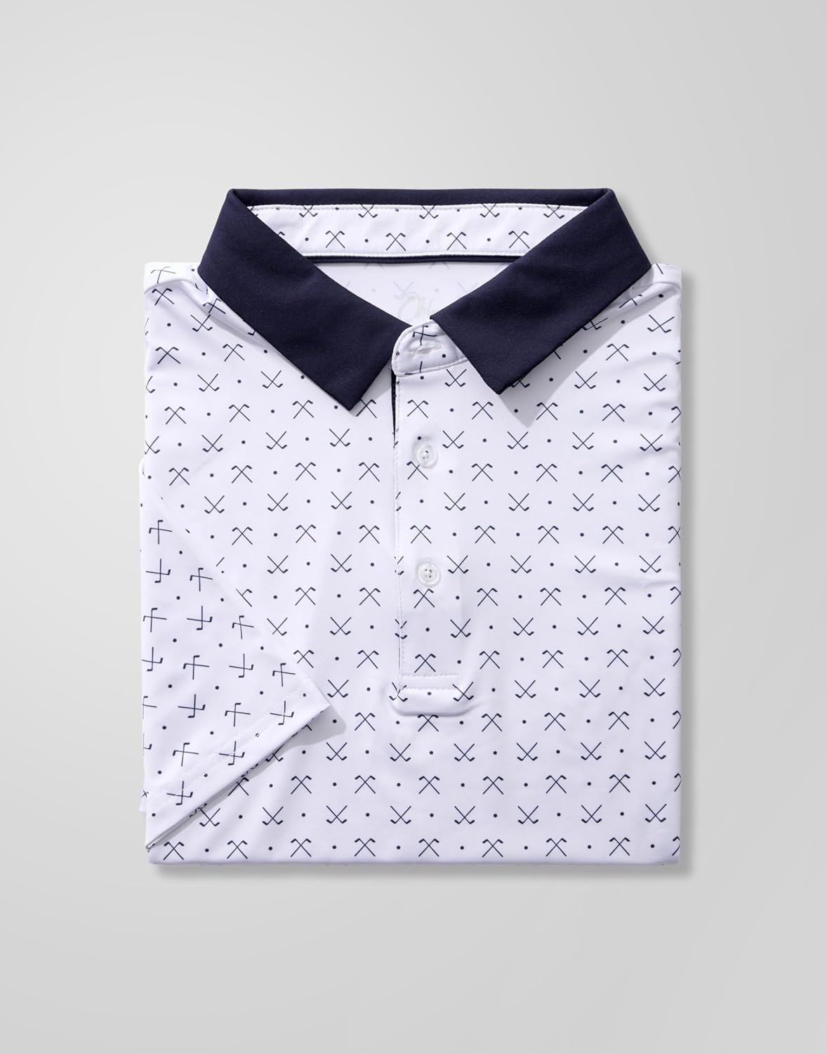 Obla Mens Golf Polo Shirts Short Sleeve Dry Fit Performance Moisture Wicking Casual Print Collared Golf Shirts for Men