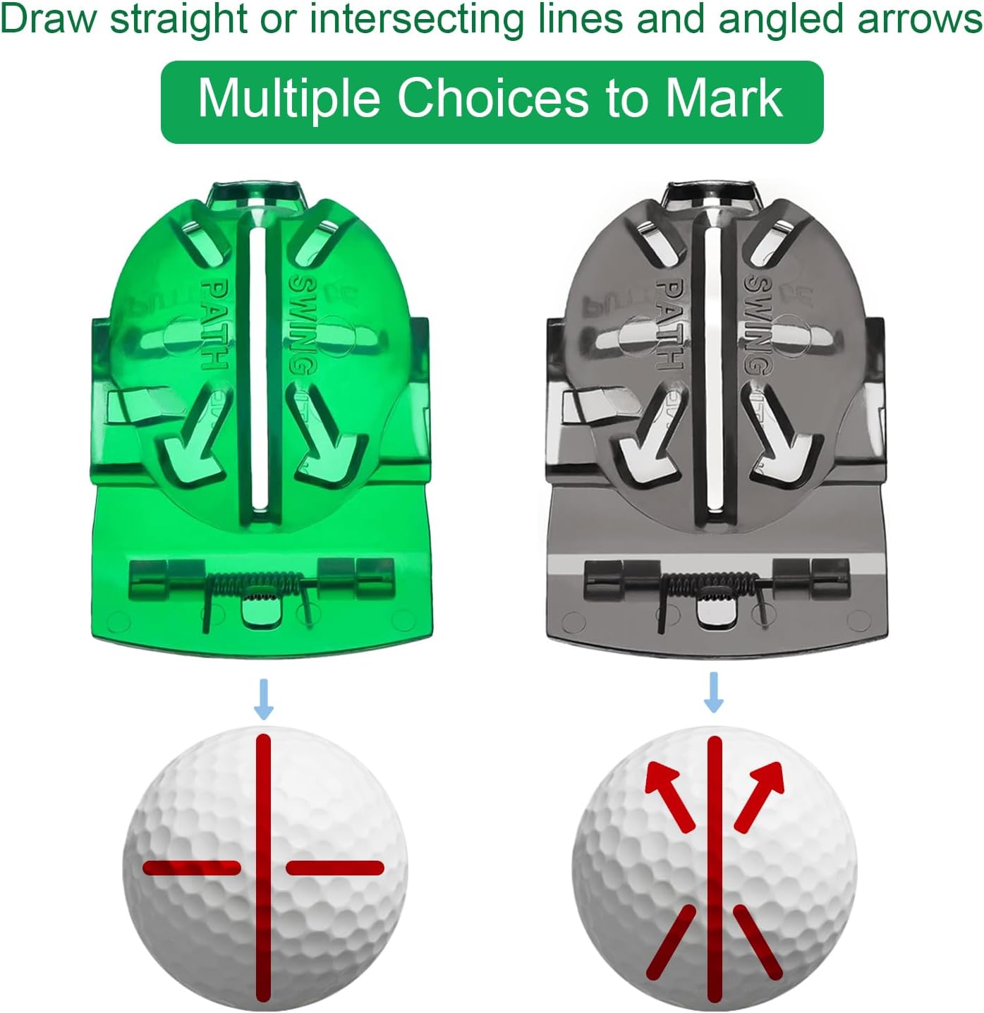 1 Pack 360° Triple Line Golf Ball Marker，Golf Ball Line Marker Tool，Golf Ball Marker Stencil，Alignment Ball Marker，Golf Accessories