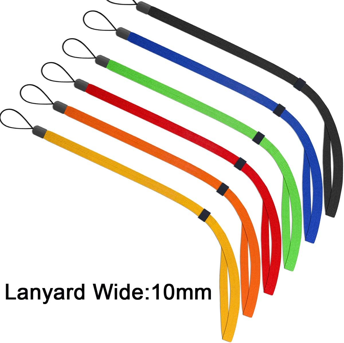 AMUU Neck Lanyard Flat Adjustable 6 Pack 6 Colours,for Walkie-talkie,Cruise,Keys,Pen,Phone,id Badges Holder,Office,Cell Phones,USB,Whistles,iPod,Blue,Black,Green,Red,Orange,Yellow