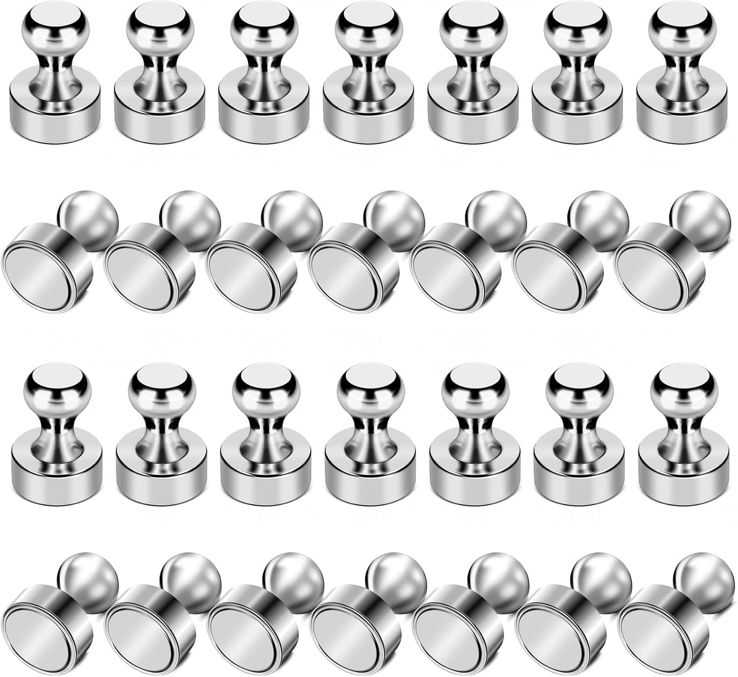 LOVIMAG Fridge Magnets 28Pcs Refrigerator Whiteboard Small Strong Magnet Classroom Kitchen Accessories Decorative Locker Set Decor Must Haves Office Calendar Refrigerador Magnetic Cute Crafts Silver