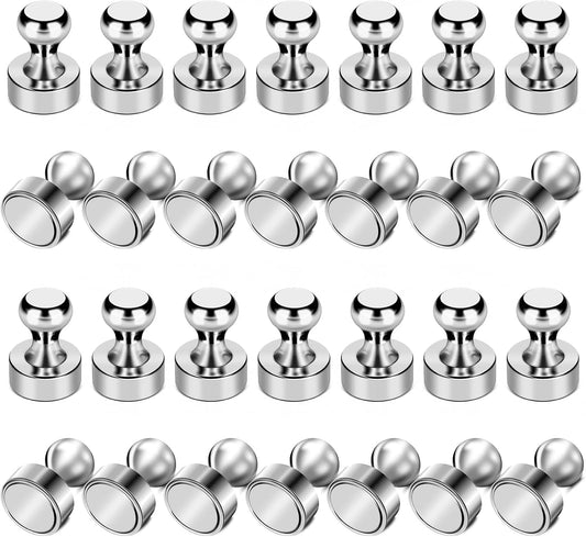 LOVIMAG Fridge Magnets 28Pcs Refrigerator Whiteboard Small Strong Magnet Classroom Kitchen Accessories Decorative Locker Set Decor Must Haves Office Calendar Refrigerador Magnetic Cute Crafts Silver