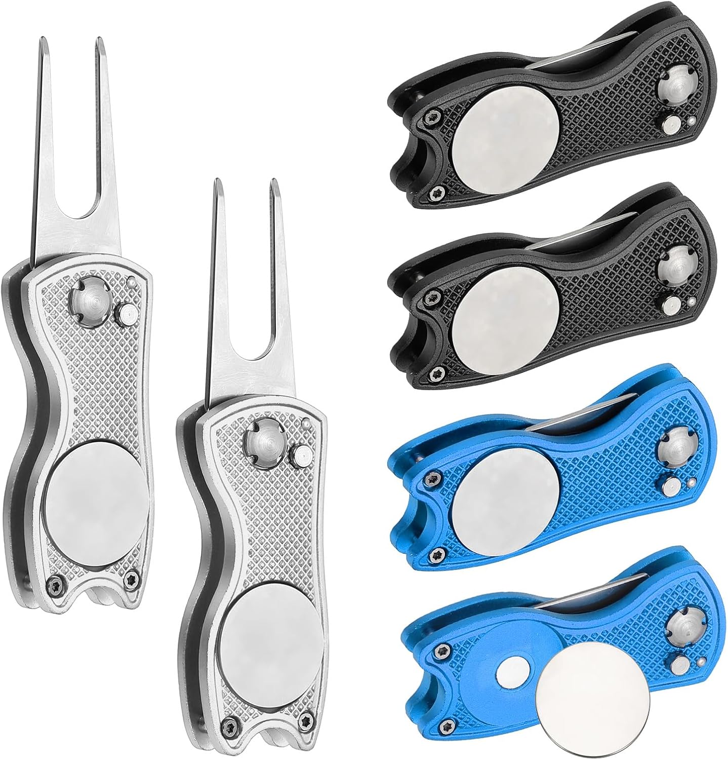 PATIKIL Golf Divot Repair Tool, Foldable Metal Golf Green Divot Tool with Magnetic Ball Marker & Stainless Steel Fork