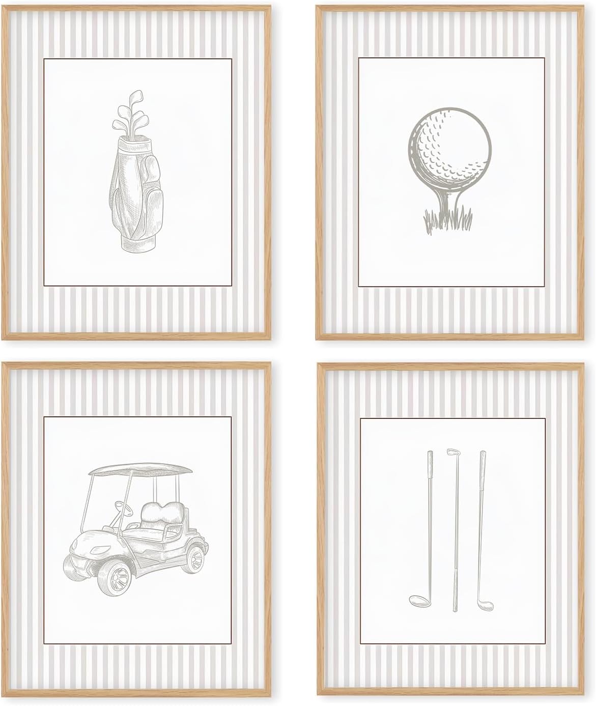 Boat Wades Vintage Golf Nursery Unframed Wall Art Prints,Golf Gifts Decor Posters & Prints For Boys Room Decor,Gofts Baby Boy Nursery Posters Pictures 8x10 Set Of 4