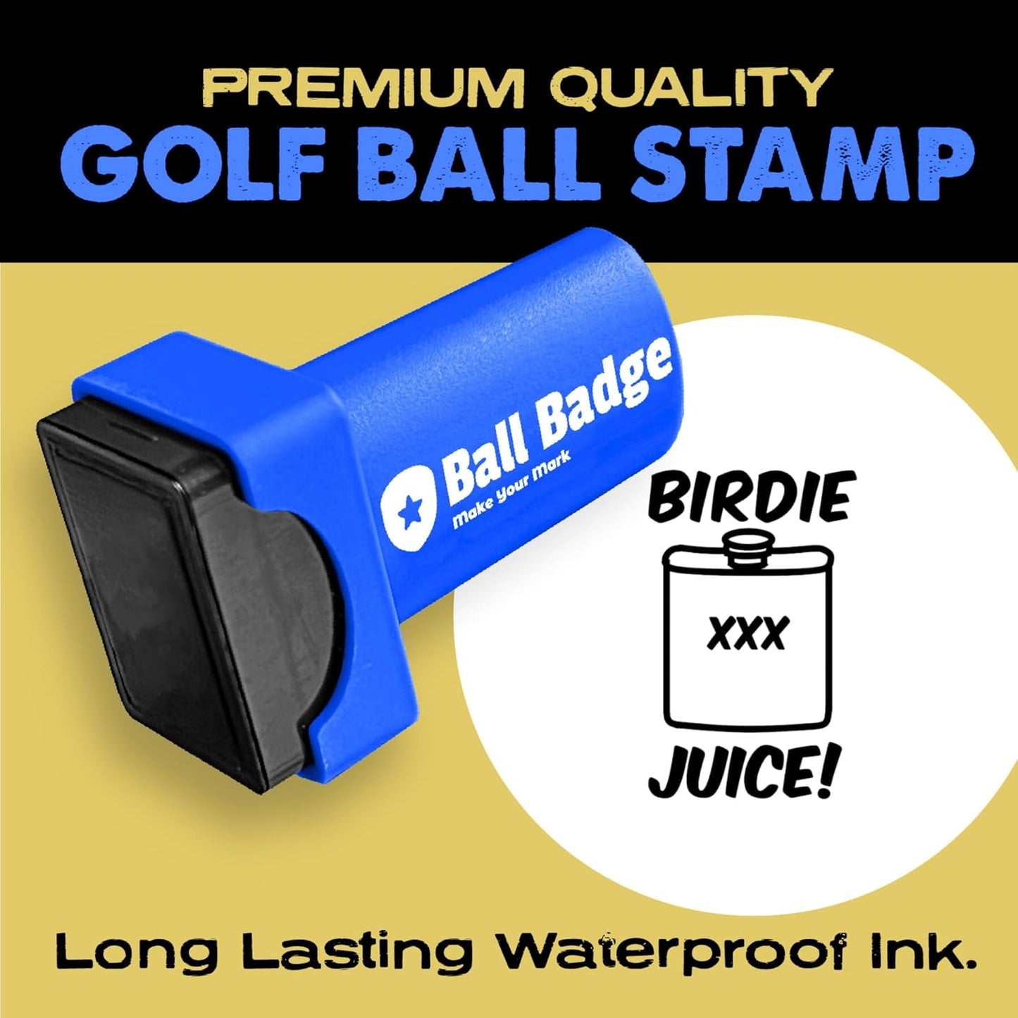 Ball Badge - Golf Ball Stamp (The Golf Series), Golf Ball Marker, Reusable Golf Ball Marking Tool to Identify Golf Balls