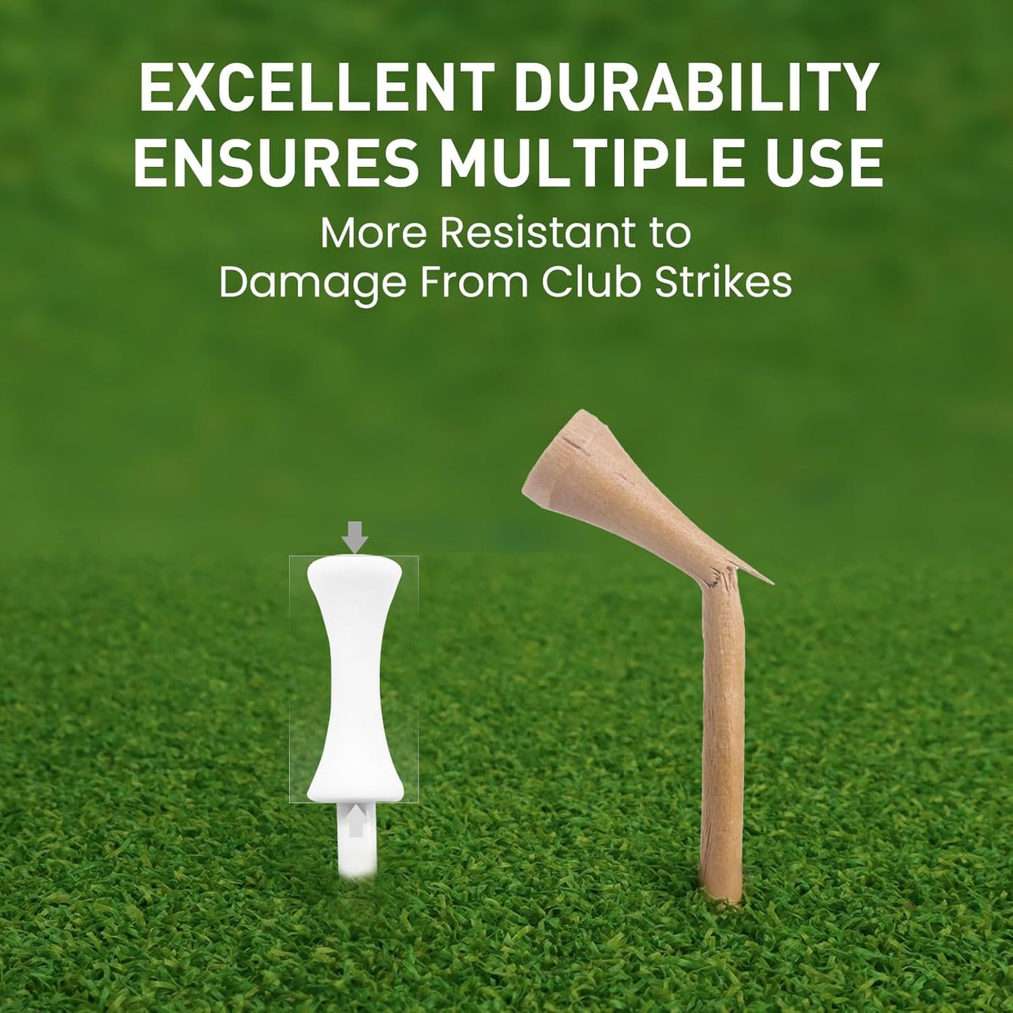 FINGER TEN Plastic Golf Castle Tees Step Down Unbreakable Mixed or Same Height Value 100 Count, 2 3/4, 2 1/4, 2, 1 3/4, 1 1/2 Inch Length Colorful for Practice