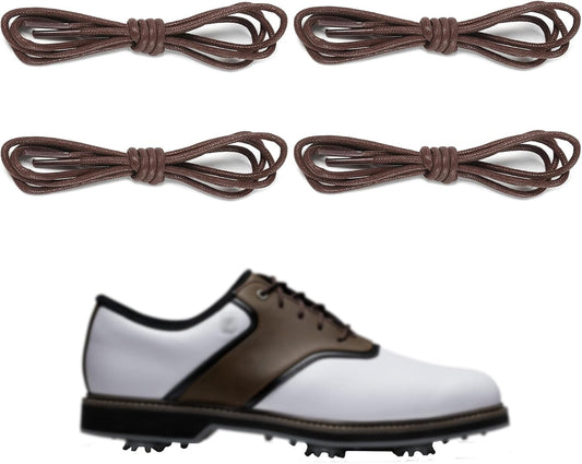 2 Pairs Waxed Golf Shoelaces for FootJoy Shoes, 3/32"(2.5mm) Oxford Thin Dress Shoe Laces Replacement Strings