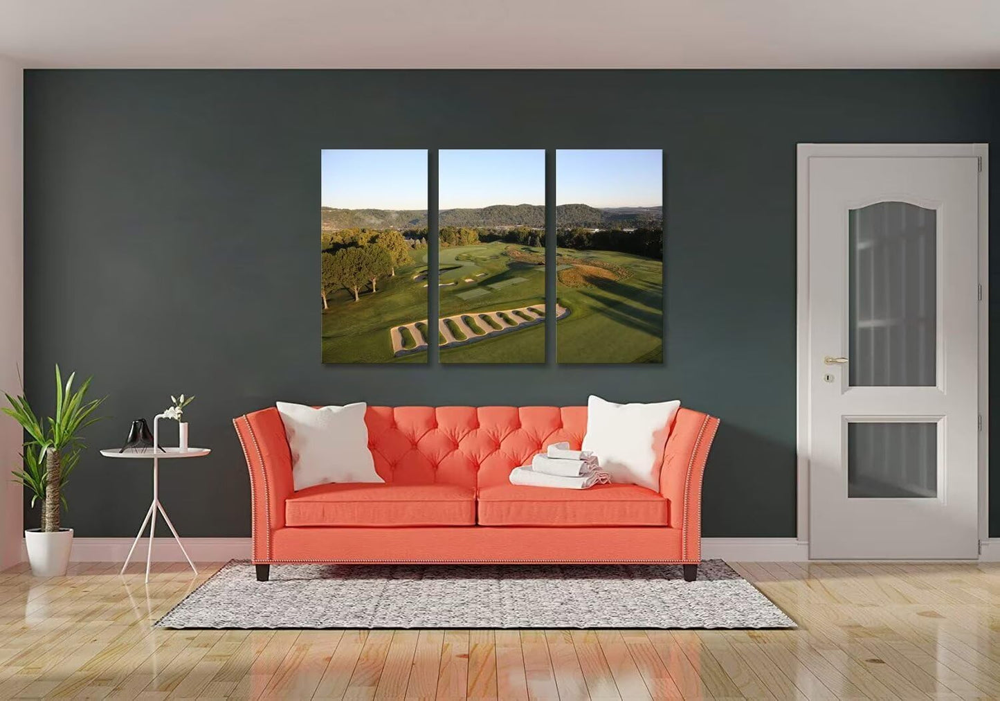 Oakmont Country Golf Club Wall Art for Living Room Bedroom Bathroom Home Decorations Oakmount Golf Art Golf Pictures Posters Framed Artwork Canvas Prints Ready to Hang(20''W x 40''H x3)