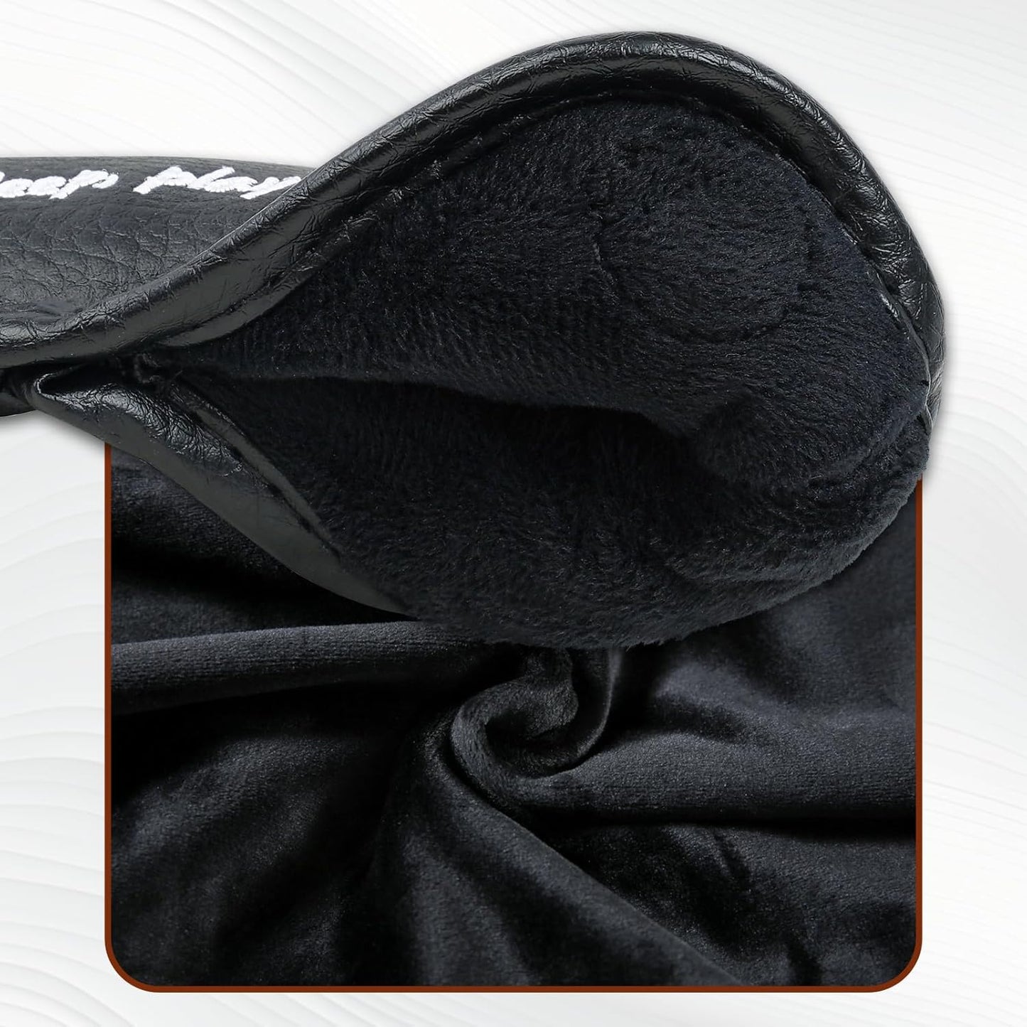 Craftsman Golf 10pcs Funny Eat Sleep Golf Magnetic Closure Classic Black Synthetic Leather Iron Headcover Covers Set Travel Cases Protector